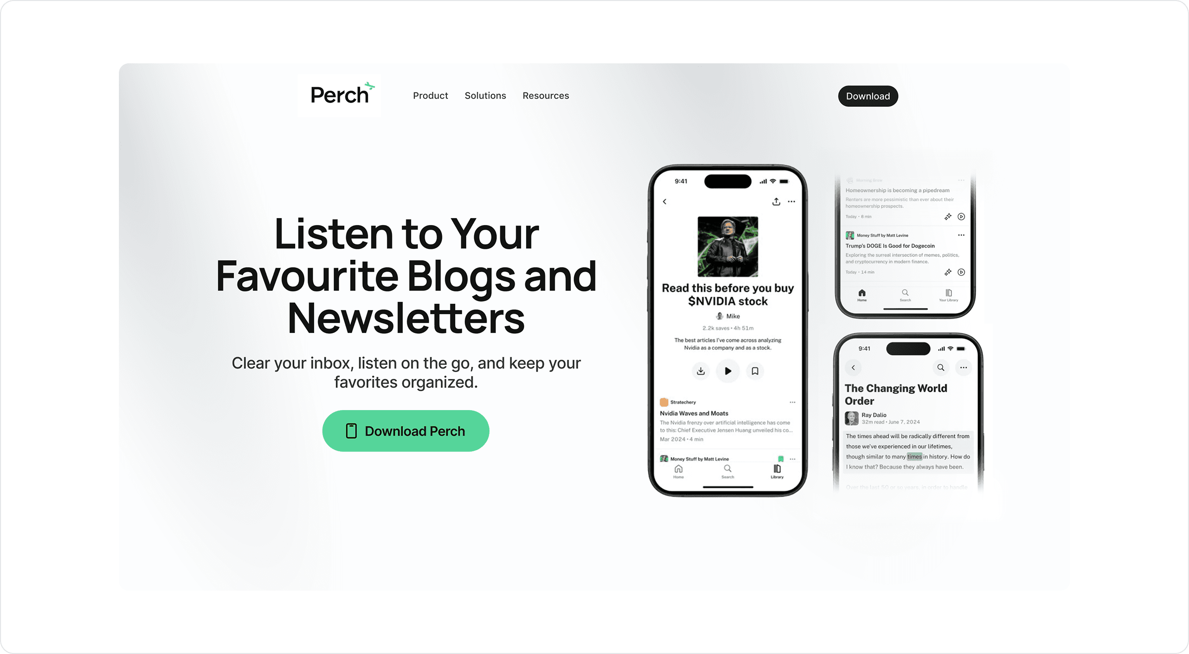 Perch Hero Section Example