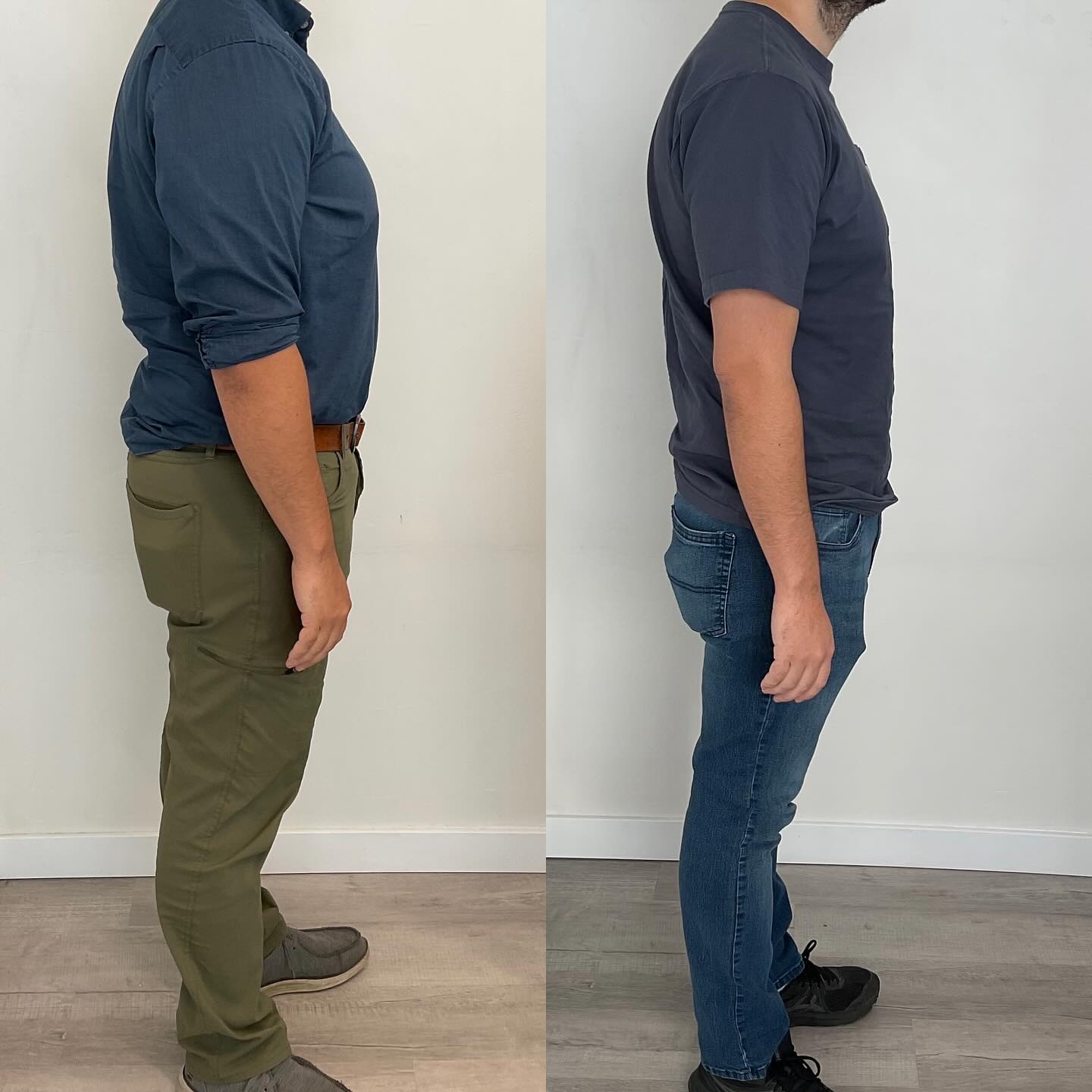 An image of a male before and after losing weight through medical weight loss program
