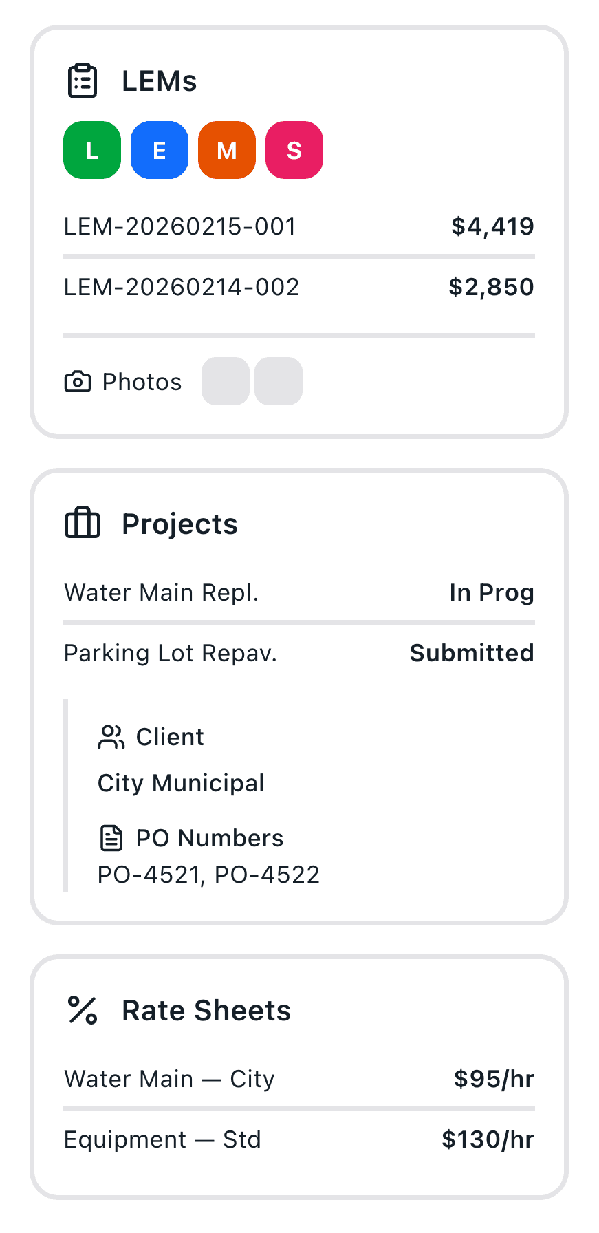 Business dashboard showing revenue, deals, customer list, growth chart, and new activity.