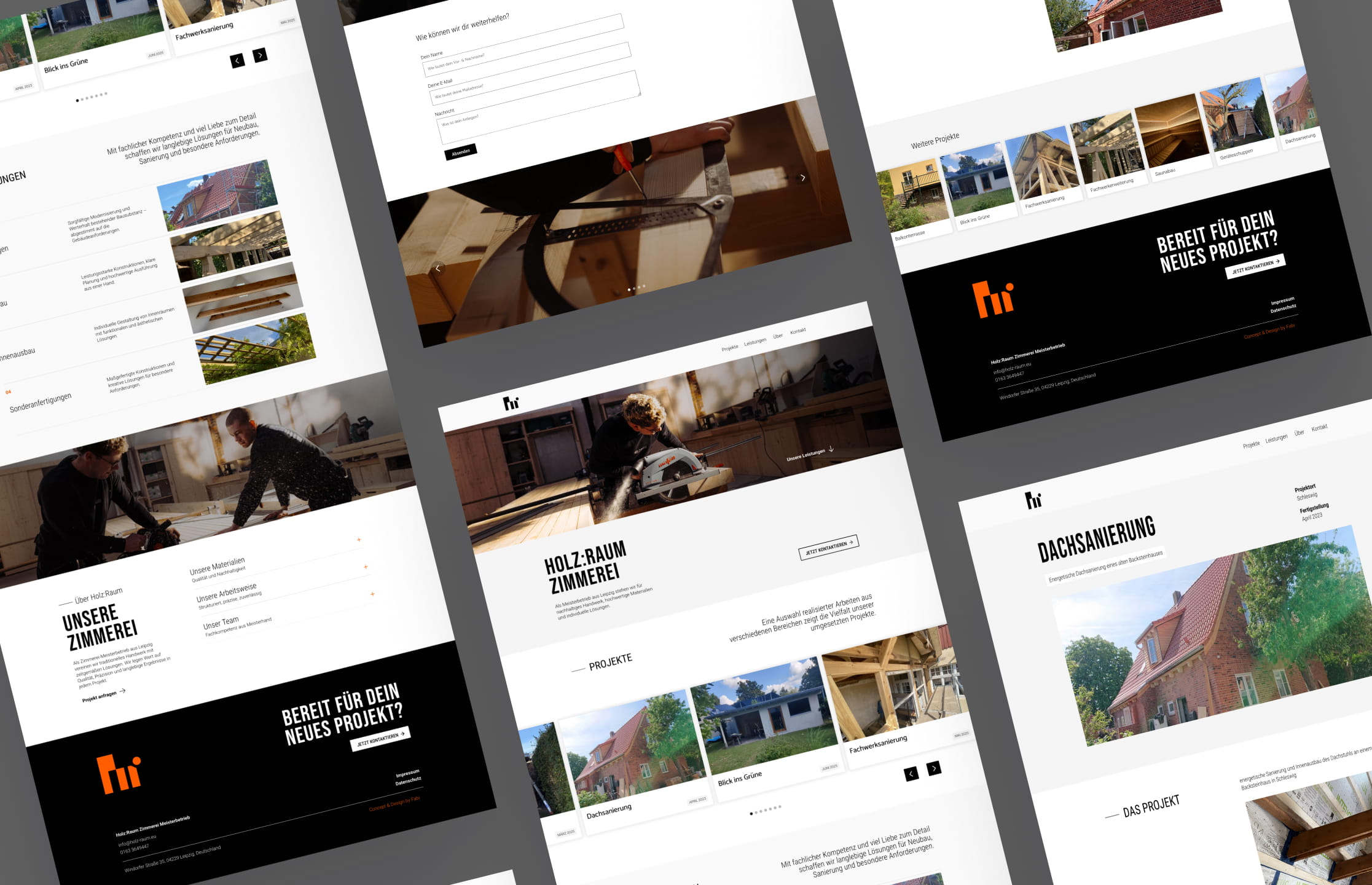 Zimmerei Holz:Raum Website Screens