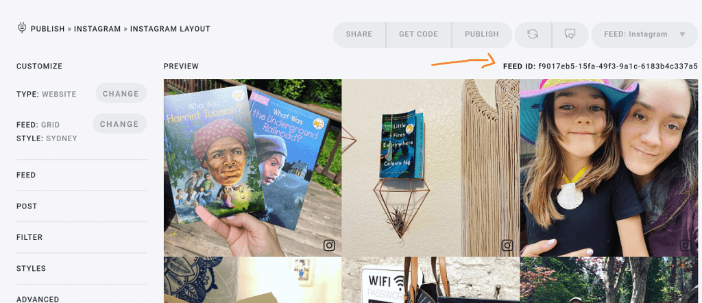 Where to find the feed ID