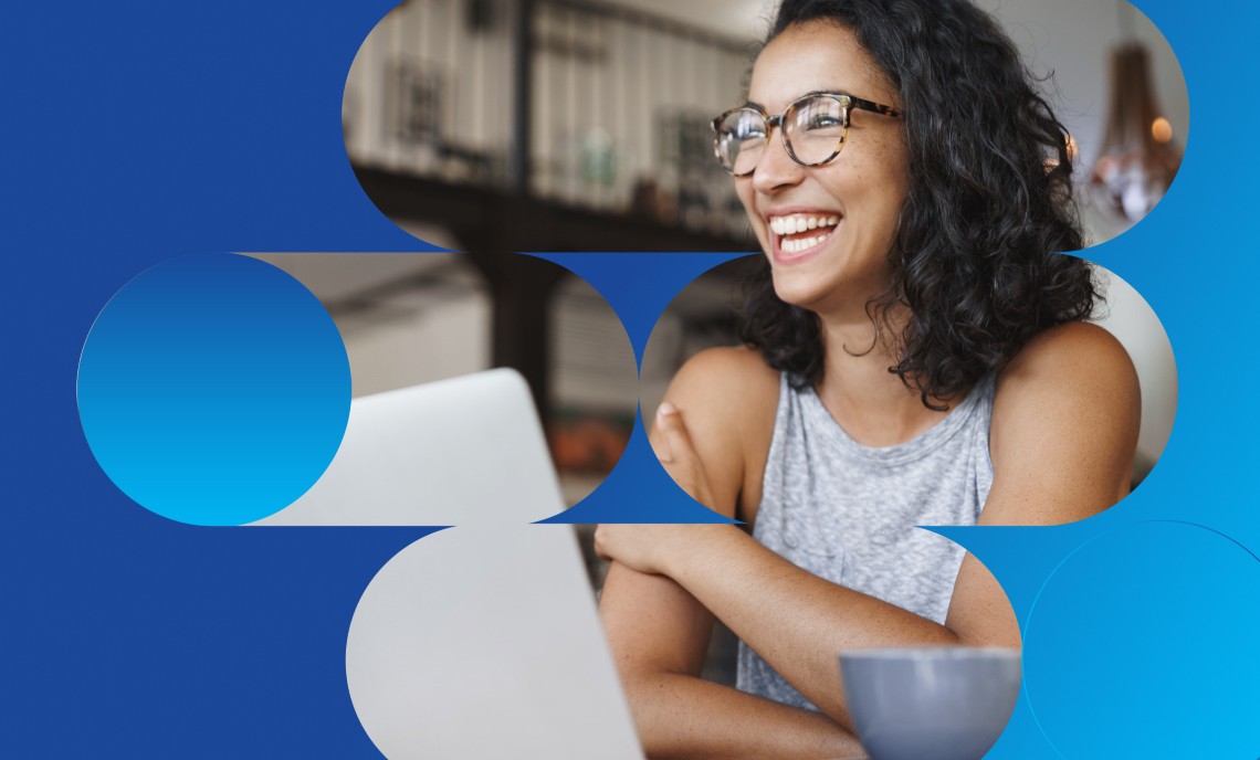 Woman in glasses smiling