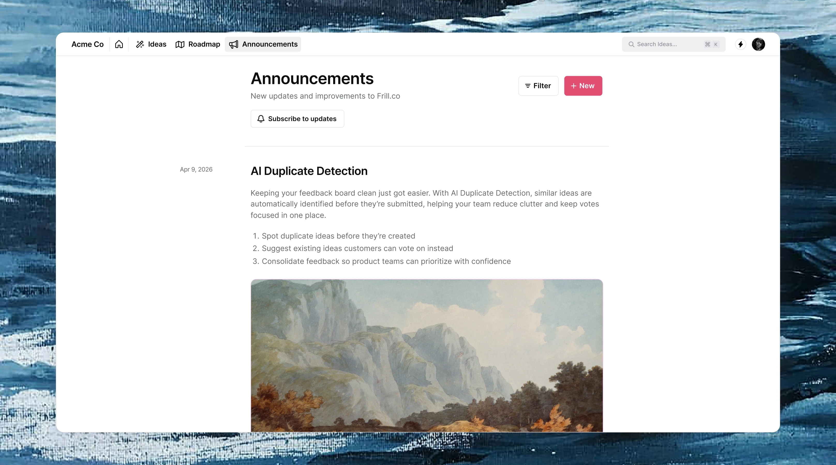 Frill Announcements