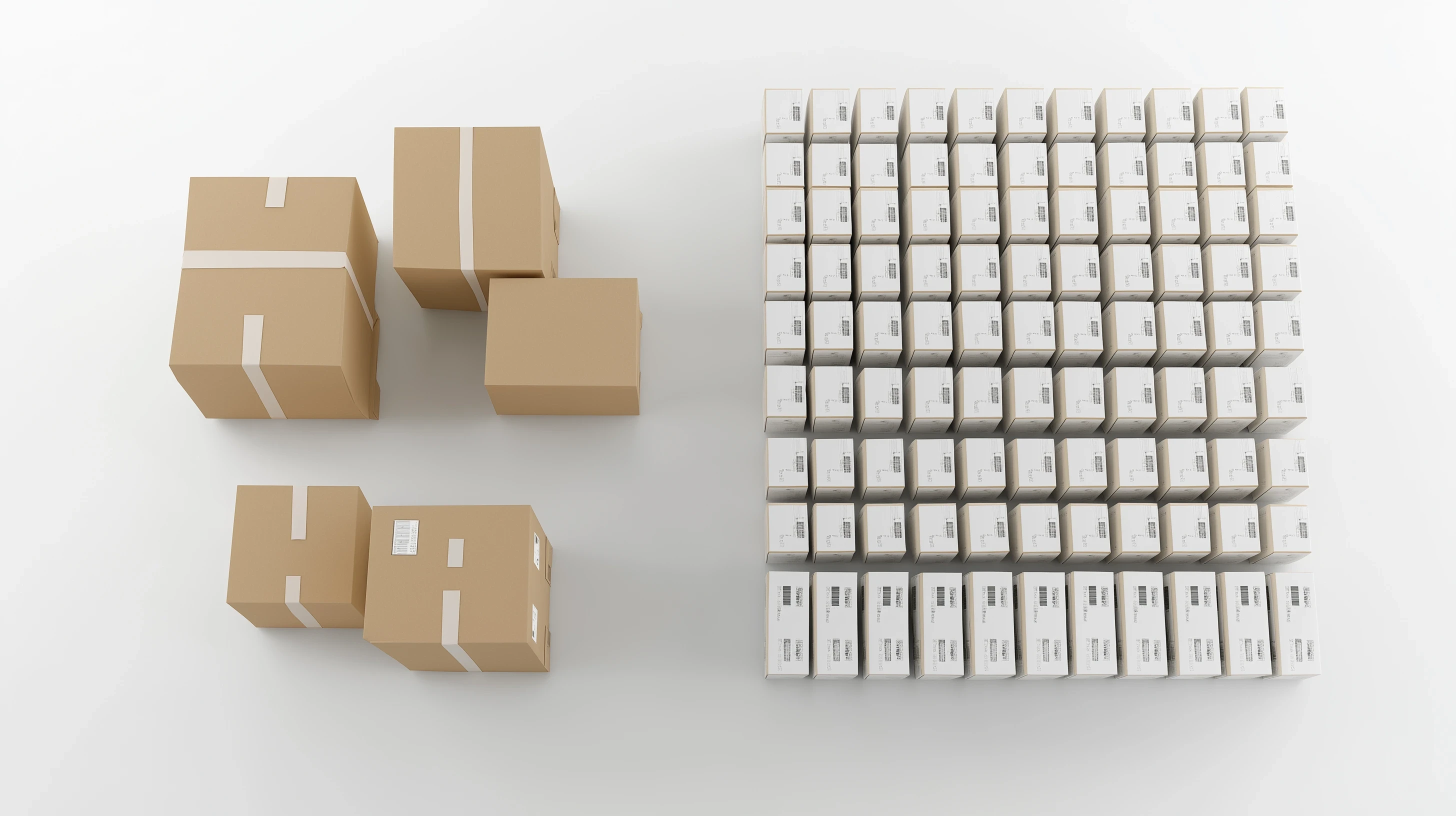 organized cartons and un organized