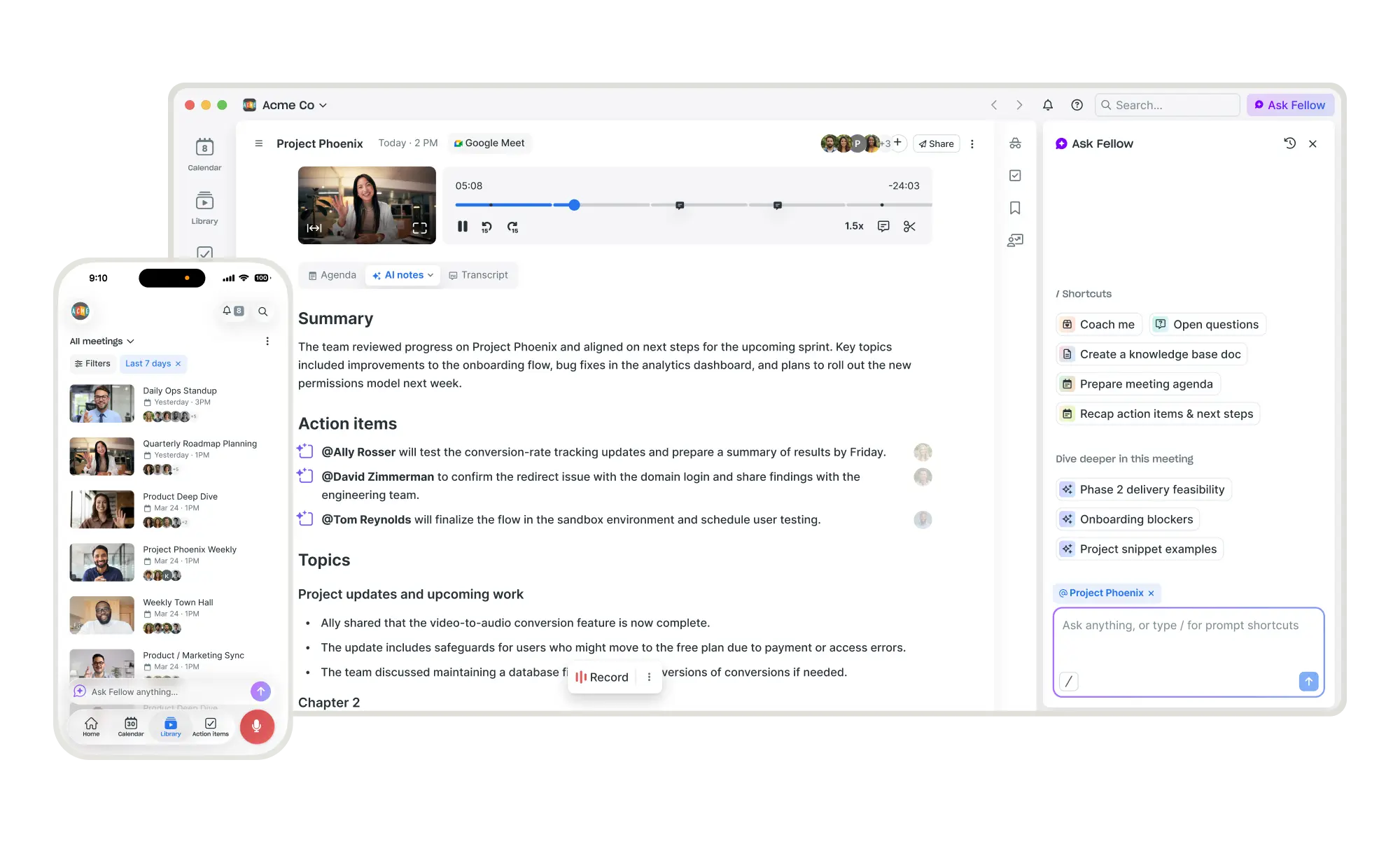 Fellow Desktop and mobile apps