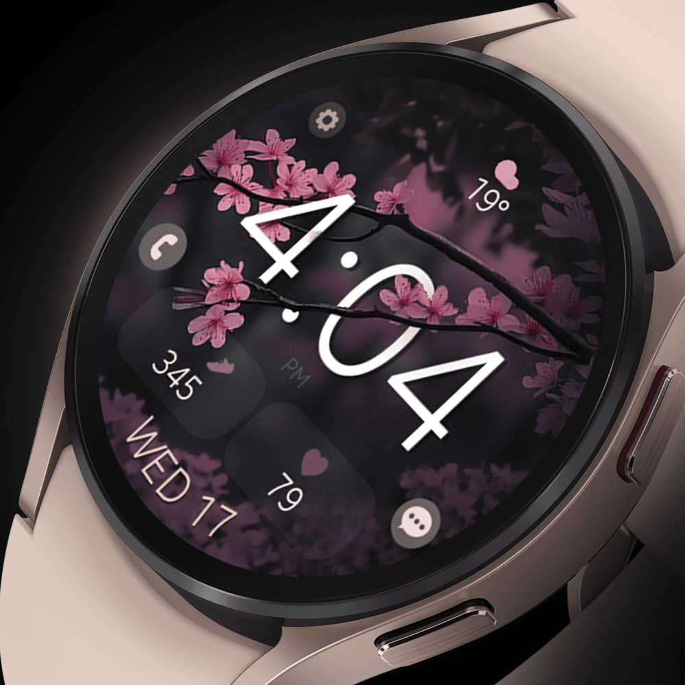 Galaxy watch displaying a digital watch face