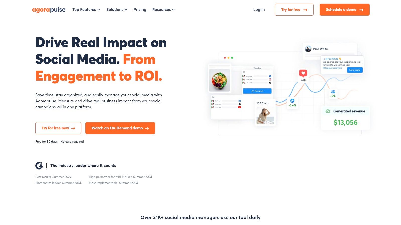 Agorapulse social dashboard