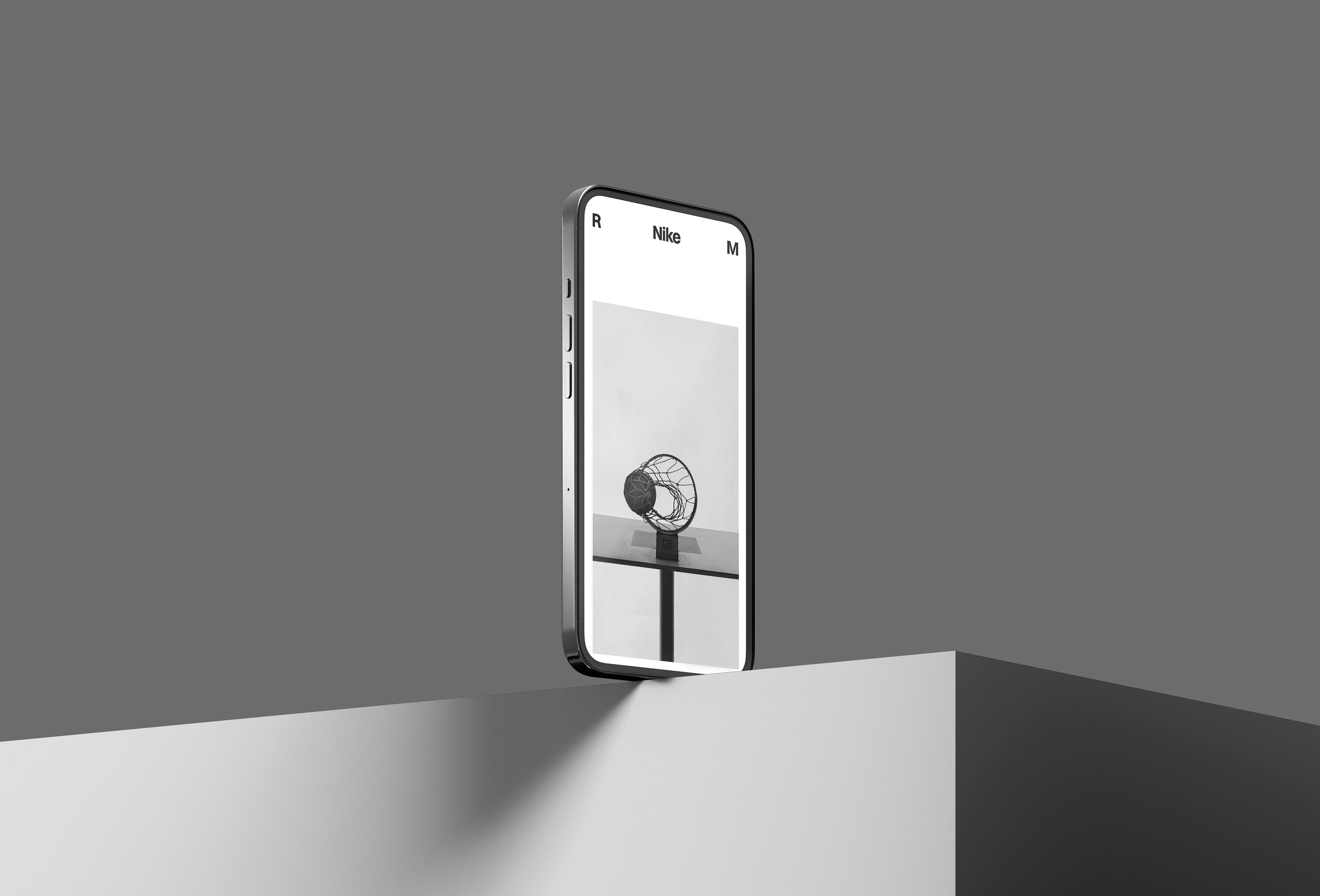 Swiss Reduce Template Mockup: Mobile View on Phone