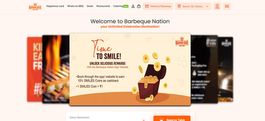 Restaurant booking website UI design