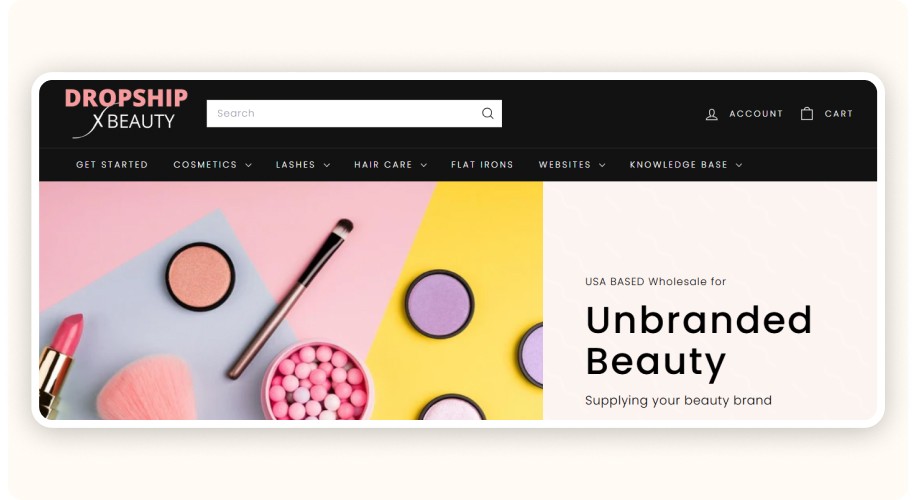 Dropship Beauty homepage.