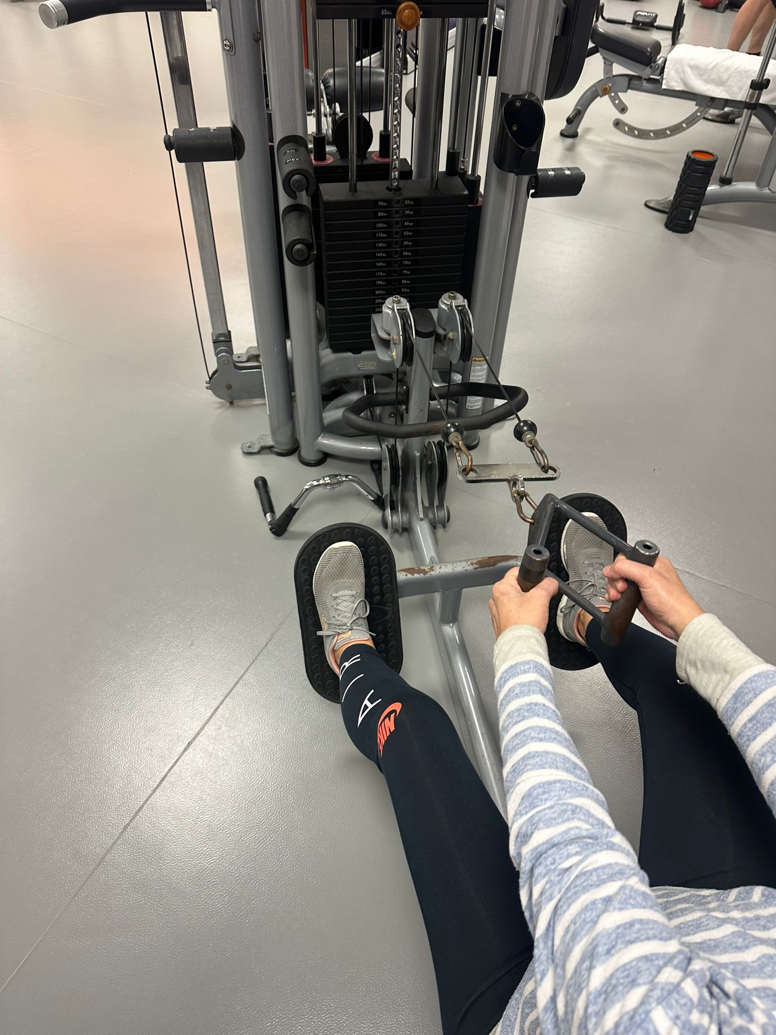 Client working out in the gym.