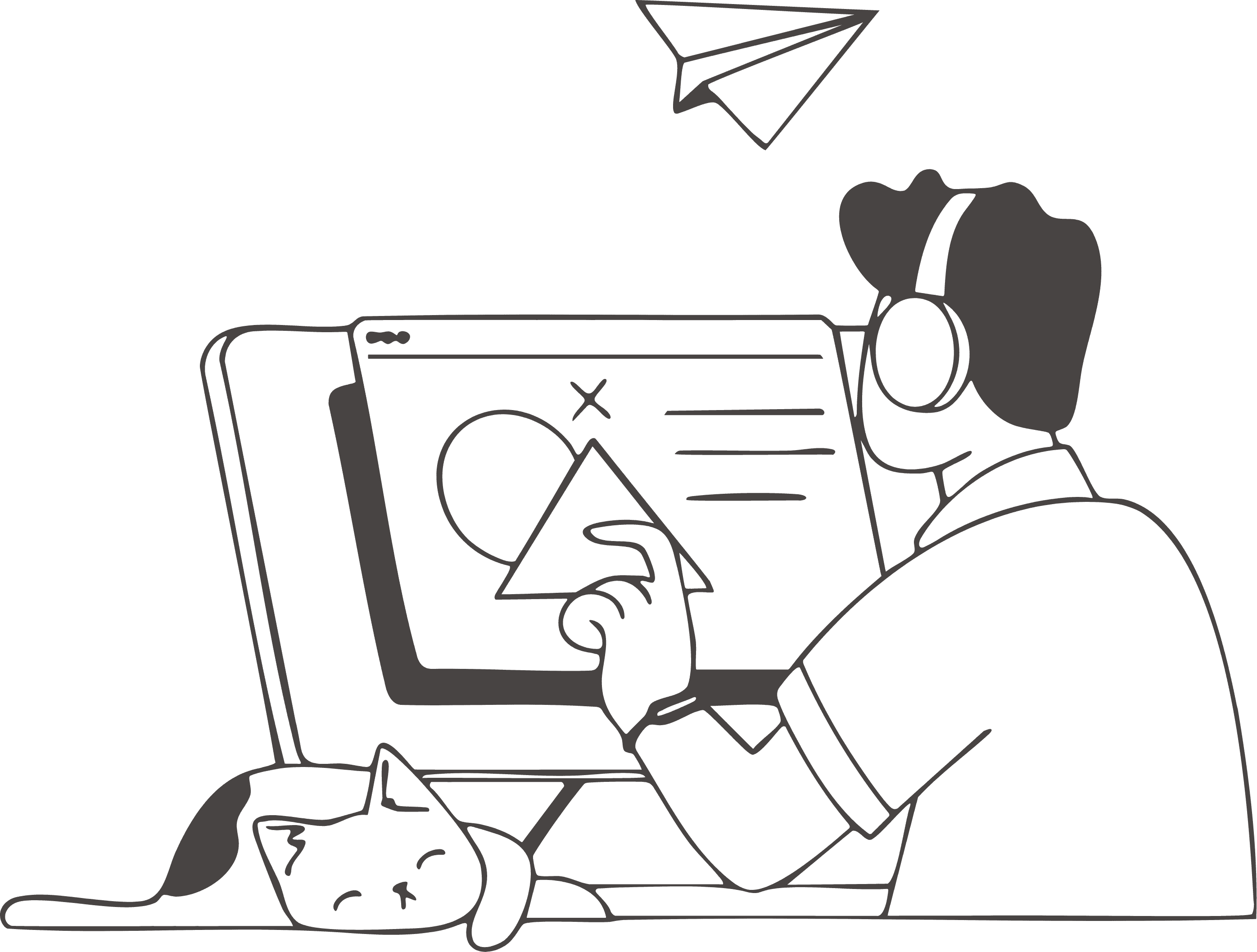 Portrait of portfolio creator – back view