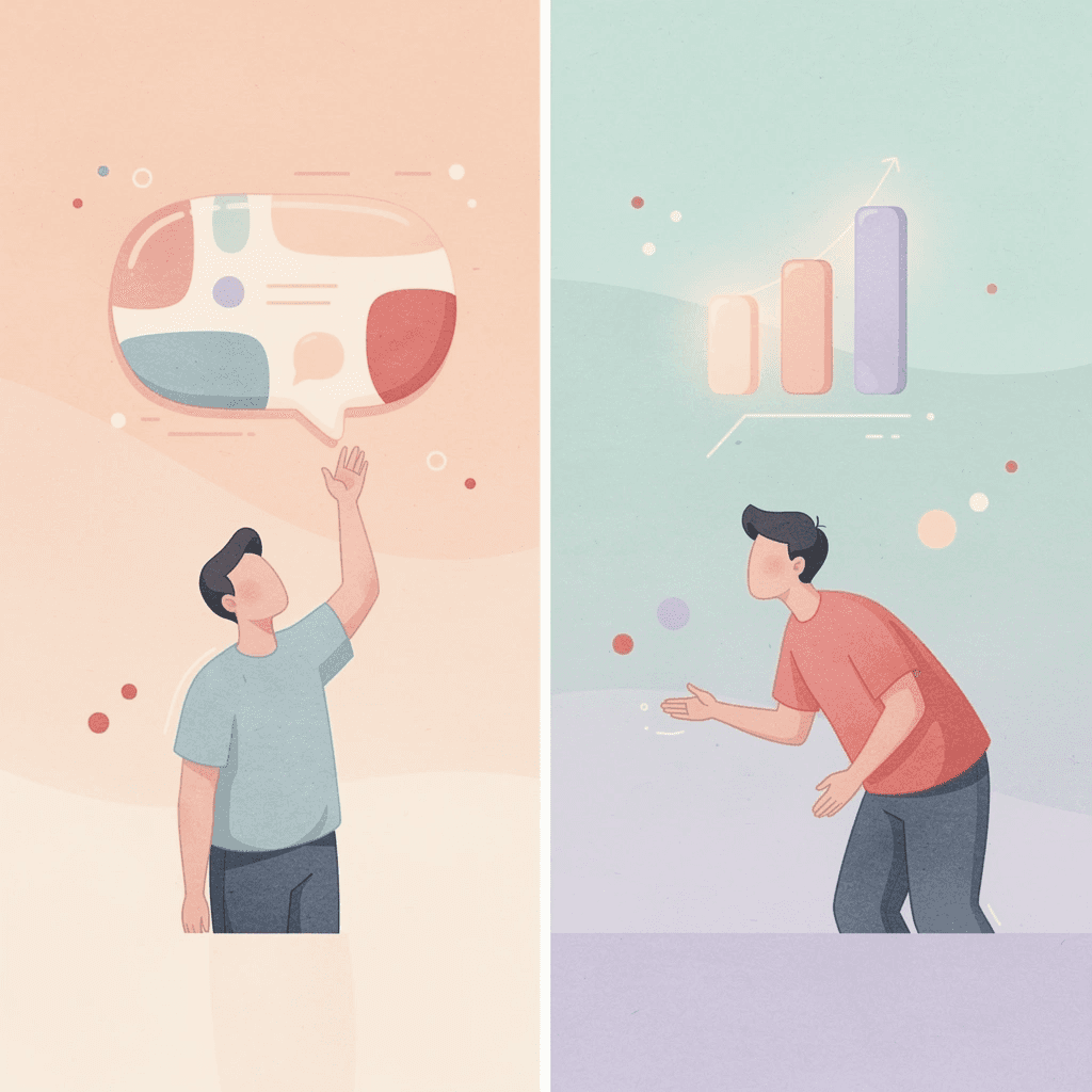 Split scene showing intense workout versus recovery