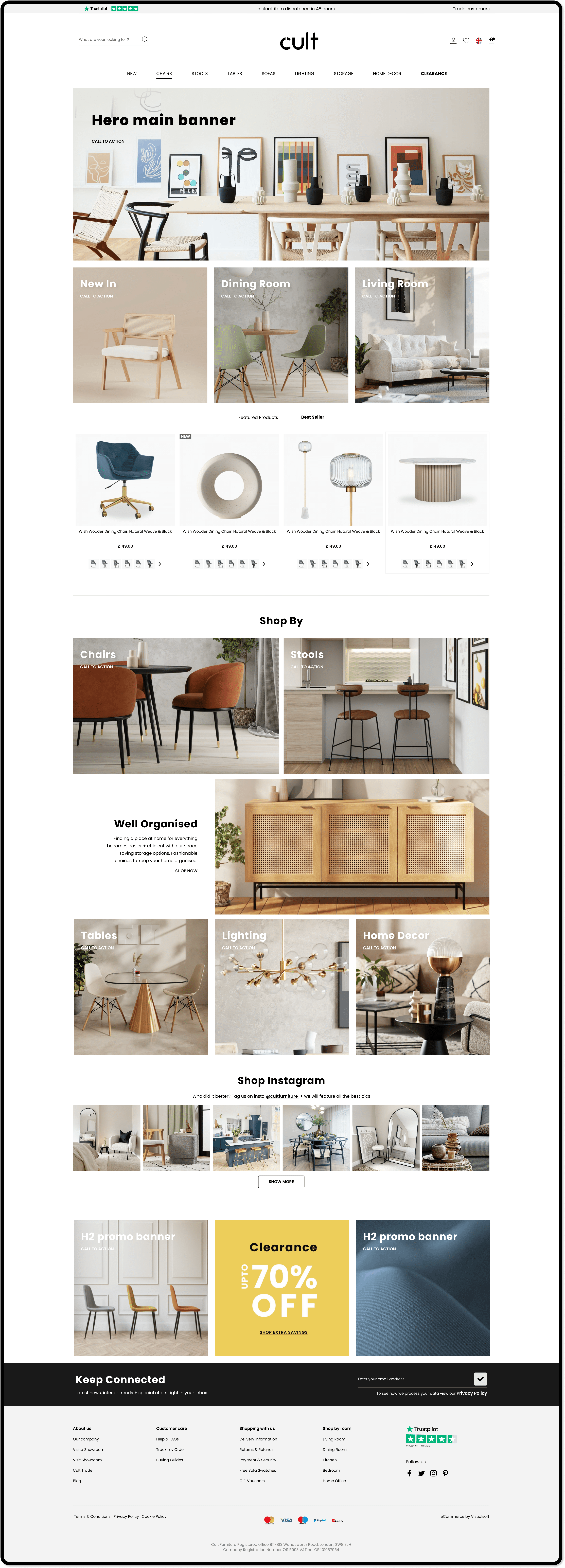 Full homepage design — desktop