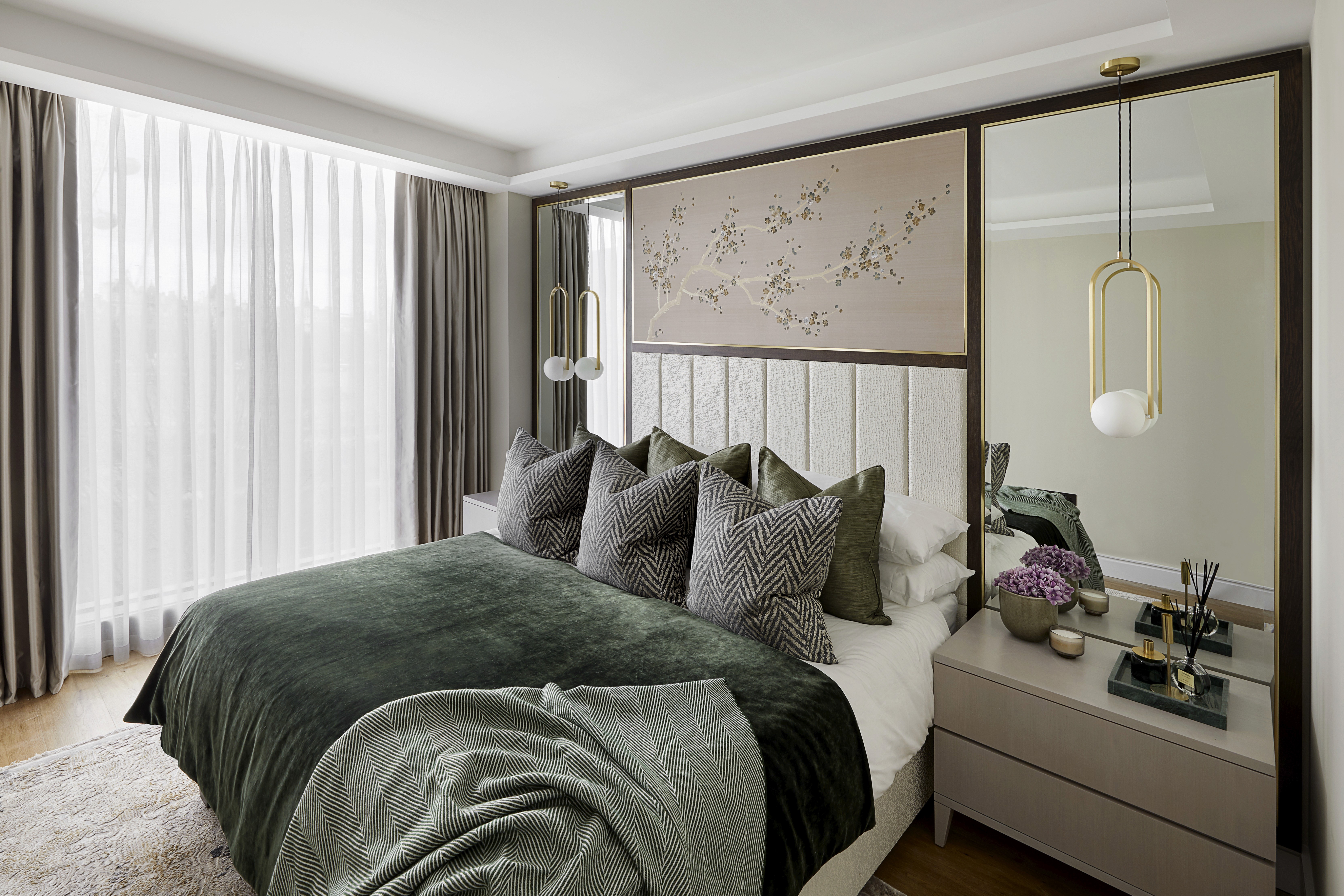 luxurious golden beige bedroom