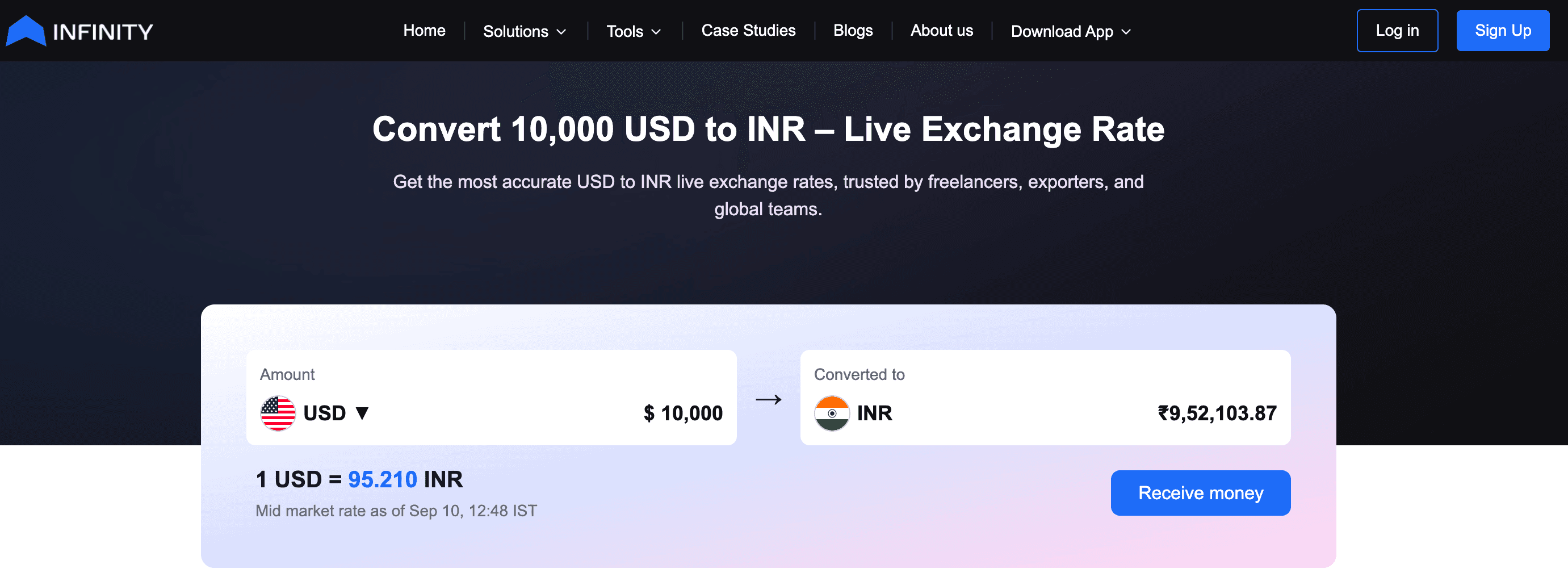 Infinity currency converter