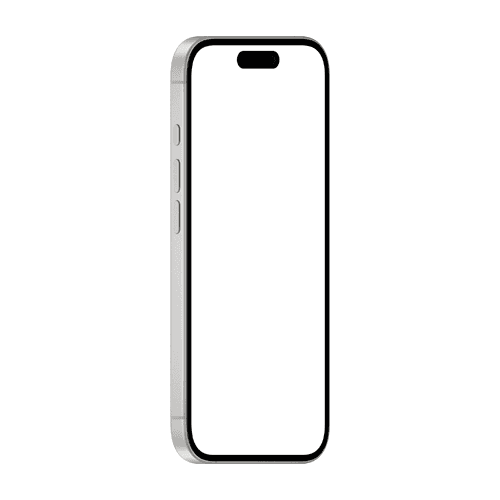 White iPhone 16 mockup right view