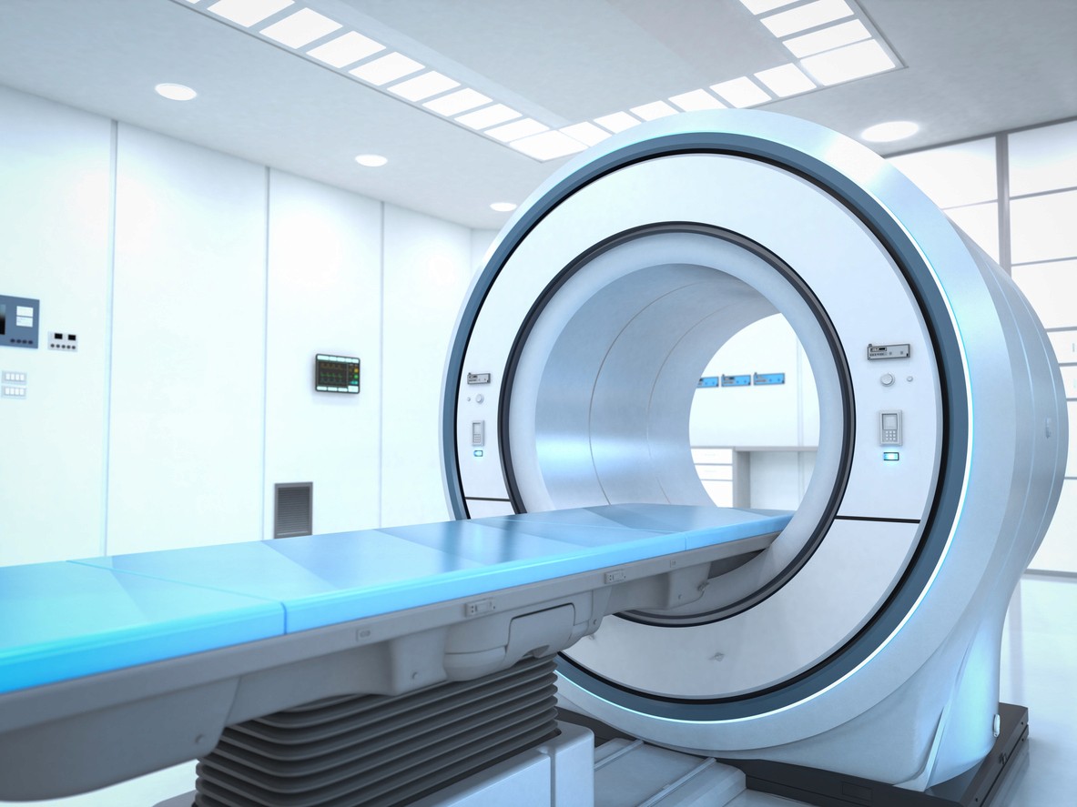 An MRI scan machine in a medical facility