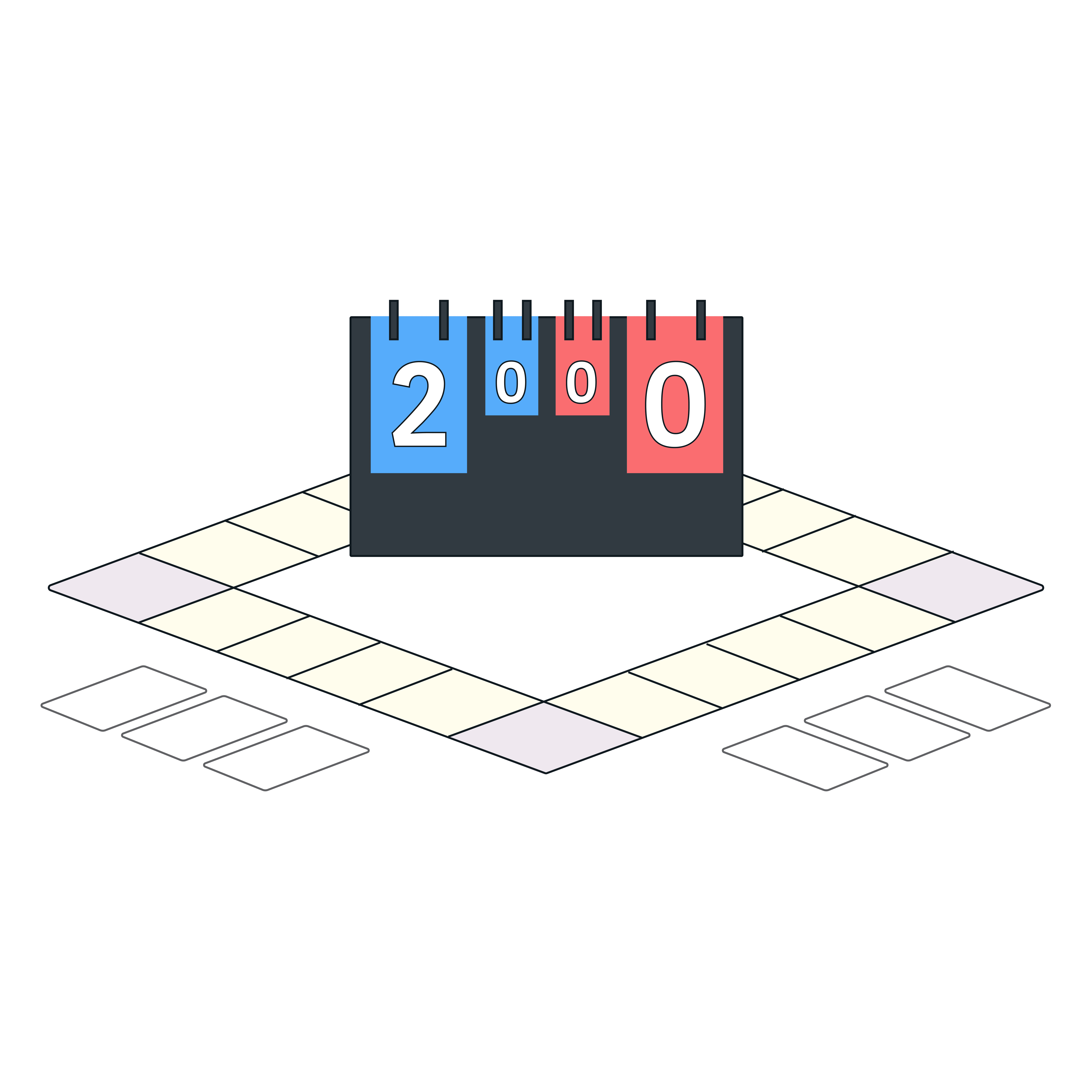 B2B 비즈니스의 KPI를 보드게임의 점수로 표현한 일러스트