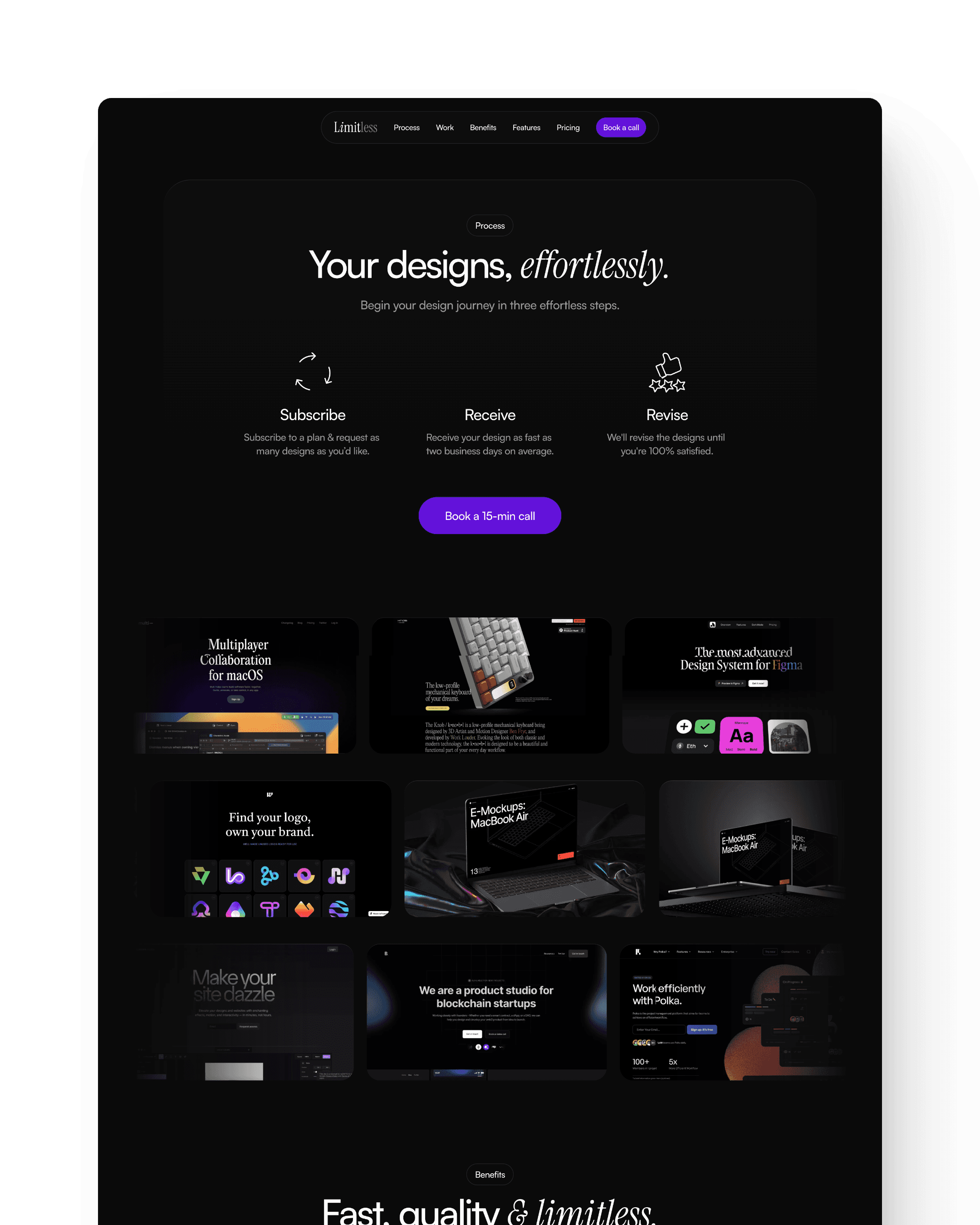 Screenshot of Limitless template