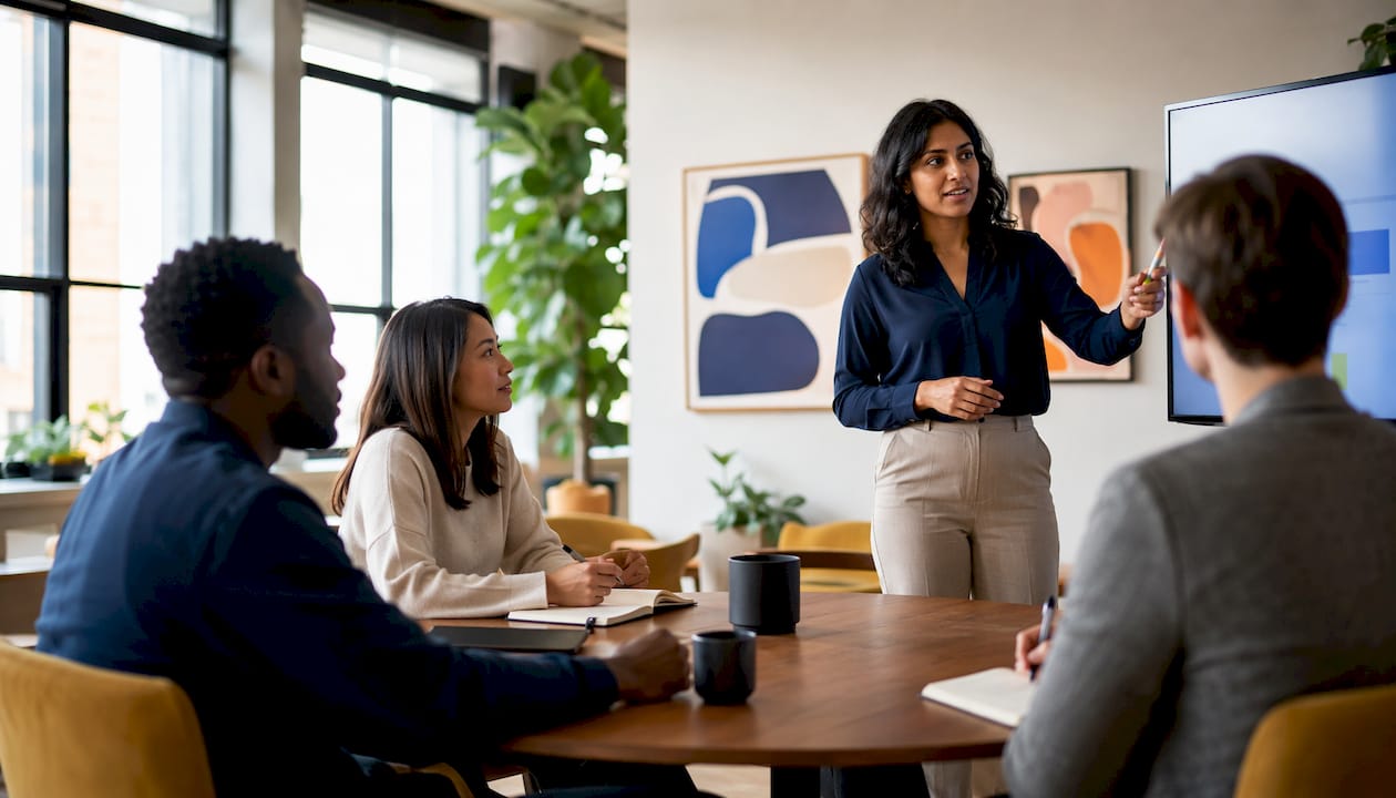 Marketing team discussing creator-led growth strategy