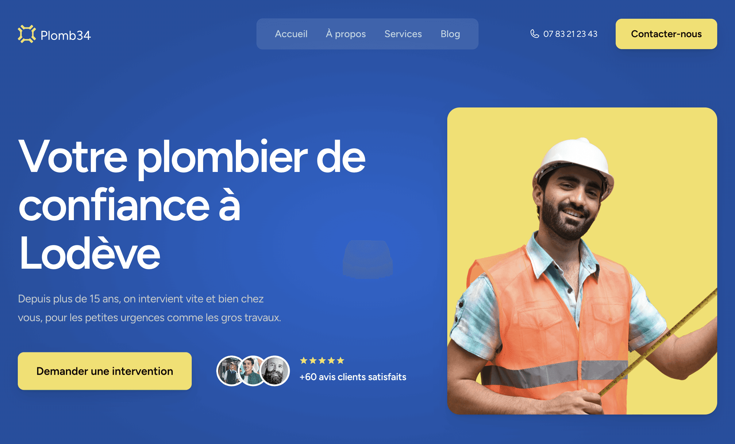 Site vitrine plombier Lodève Hérault – Plomb34