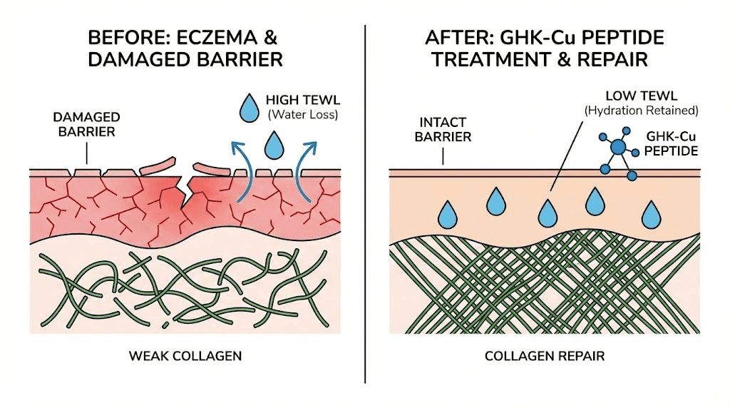 GHK-Cu copper peptide skin barrier repair for eczema