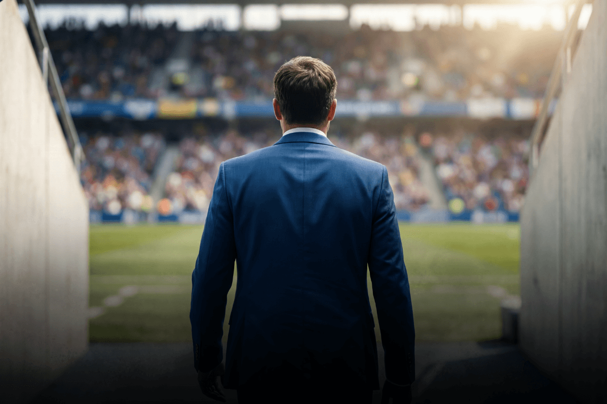 Rachel, personal trainer, looking to the side confidently in a fitness studio