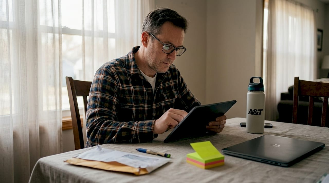 Testing Facebook ads on tablet at home workspace