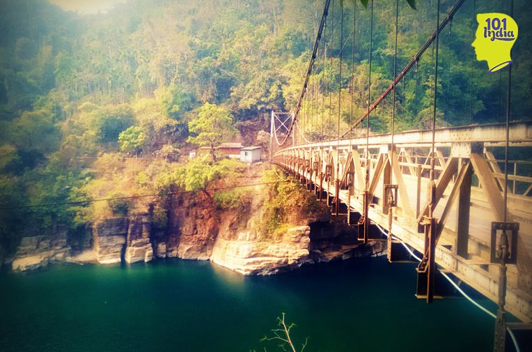 The suspension bridge across the river can’t hold much