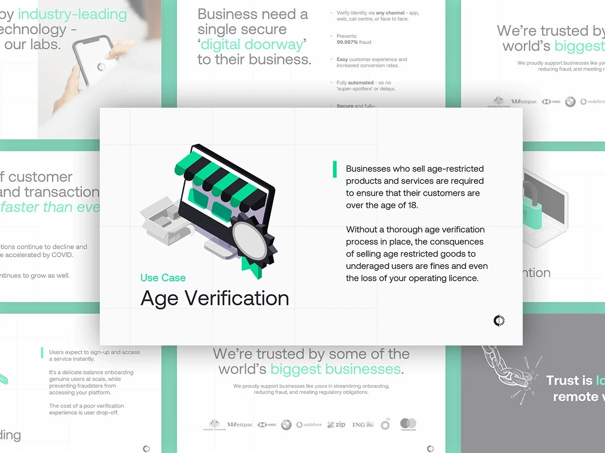 presentation design Powerpoint slides pitch deck b2b saas identity verification Pitch Deck Design presentation template Google Slides Keynote