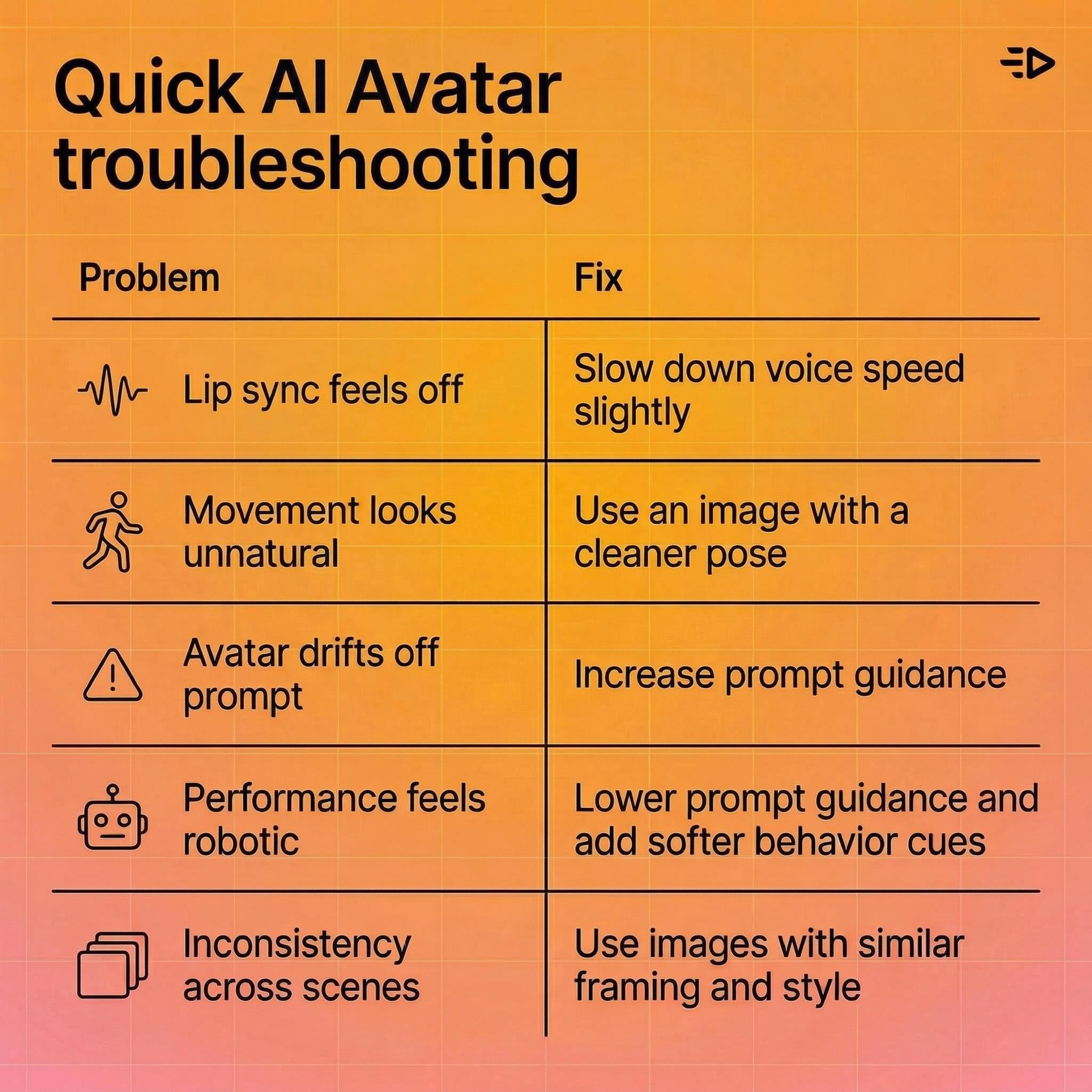 Quick ai avatar troubleshooting