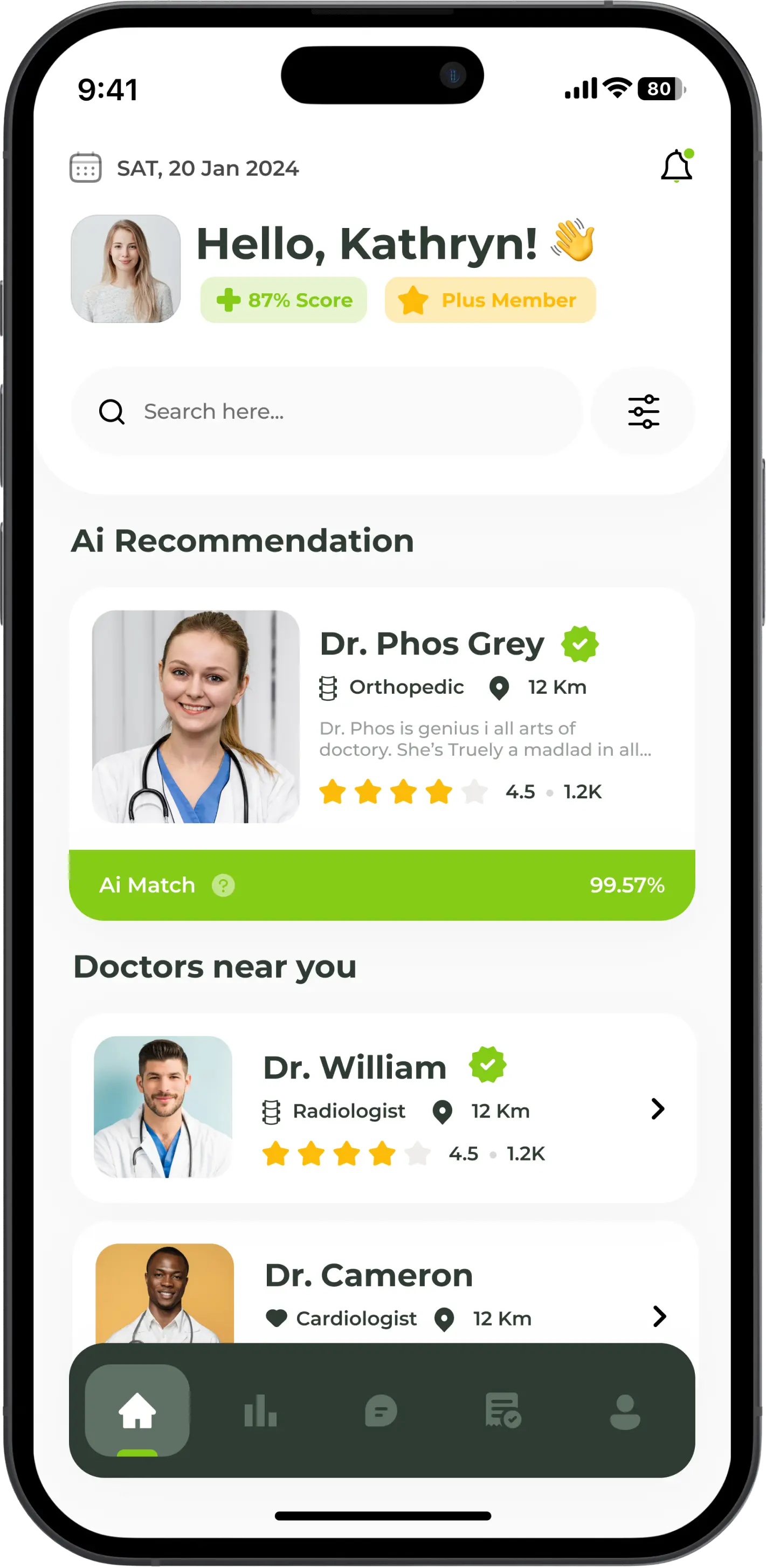 Doctor Appointment App Home