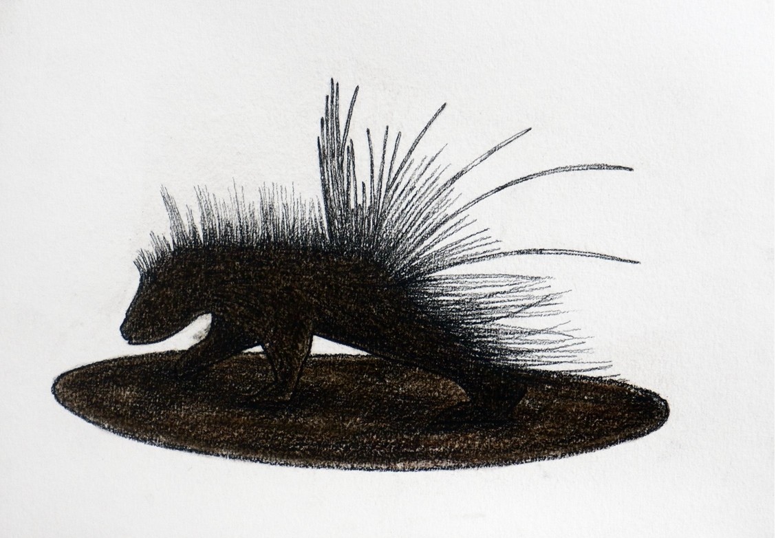 herd of sheep on road painting