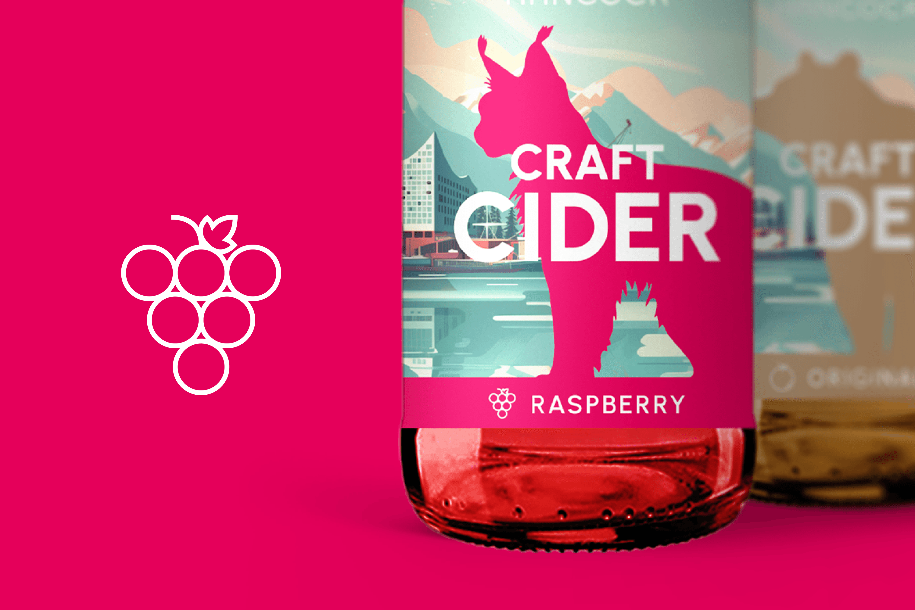Craft Cider Raspberry bottle label