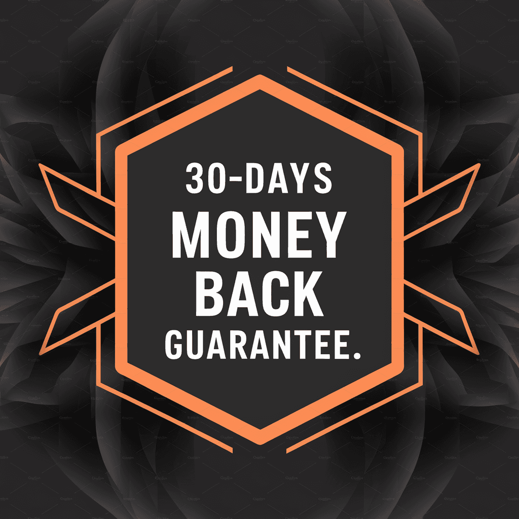 100% Satisfaction Guarantee Badge with text: "30-Days Money Back Guarantee".