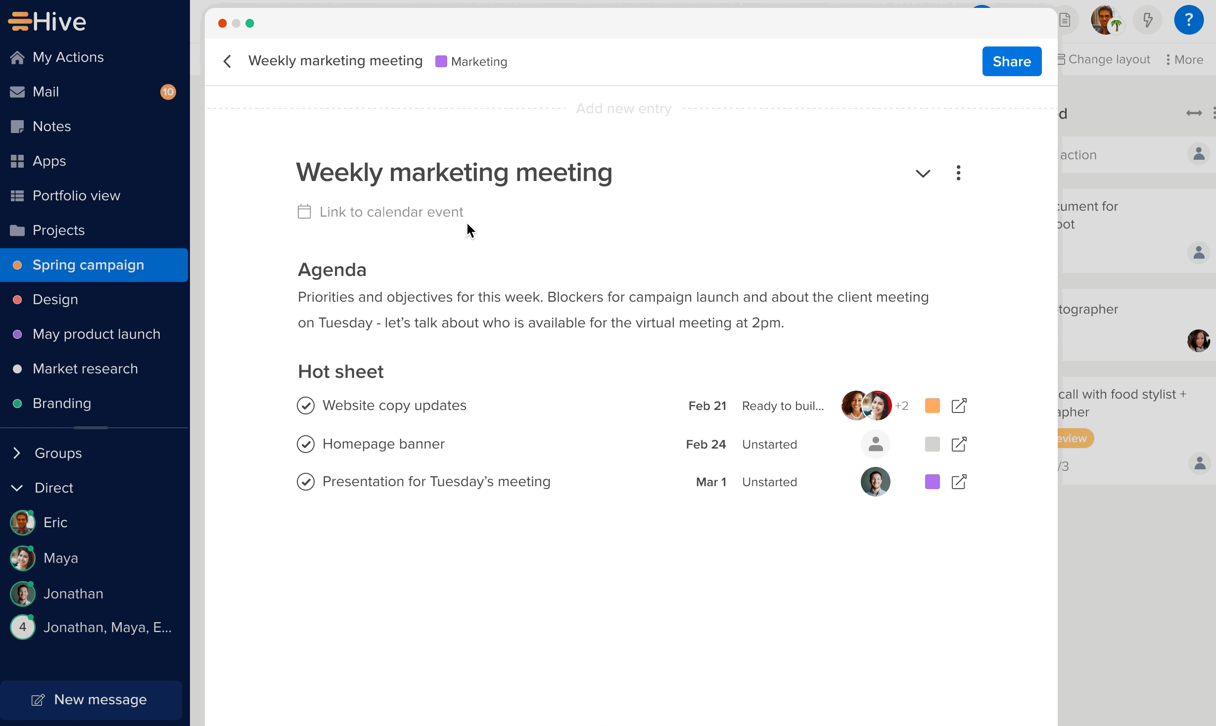 Online meeting tools Hive