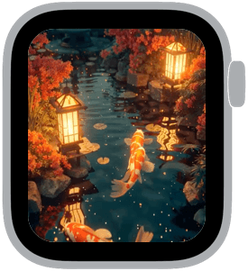 koi after dark Apple Watch face preview 2 featuring summer.