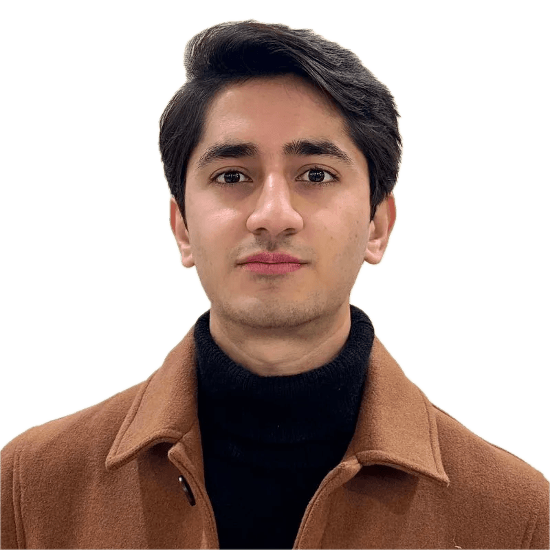 Smiling man in glasses holding a tablet.