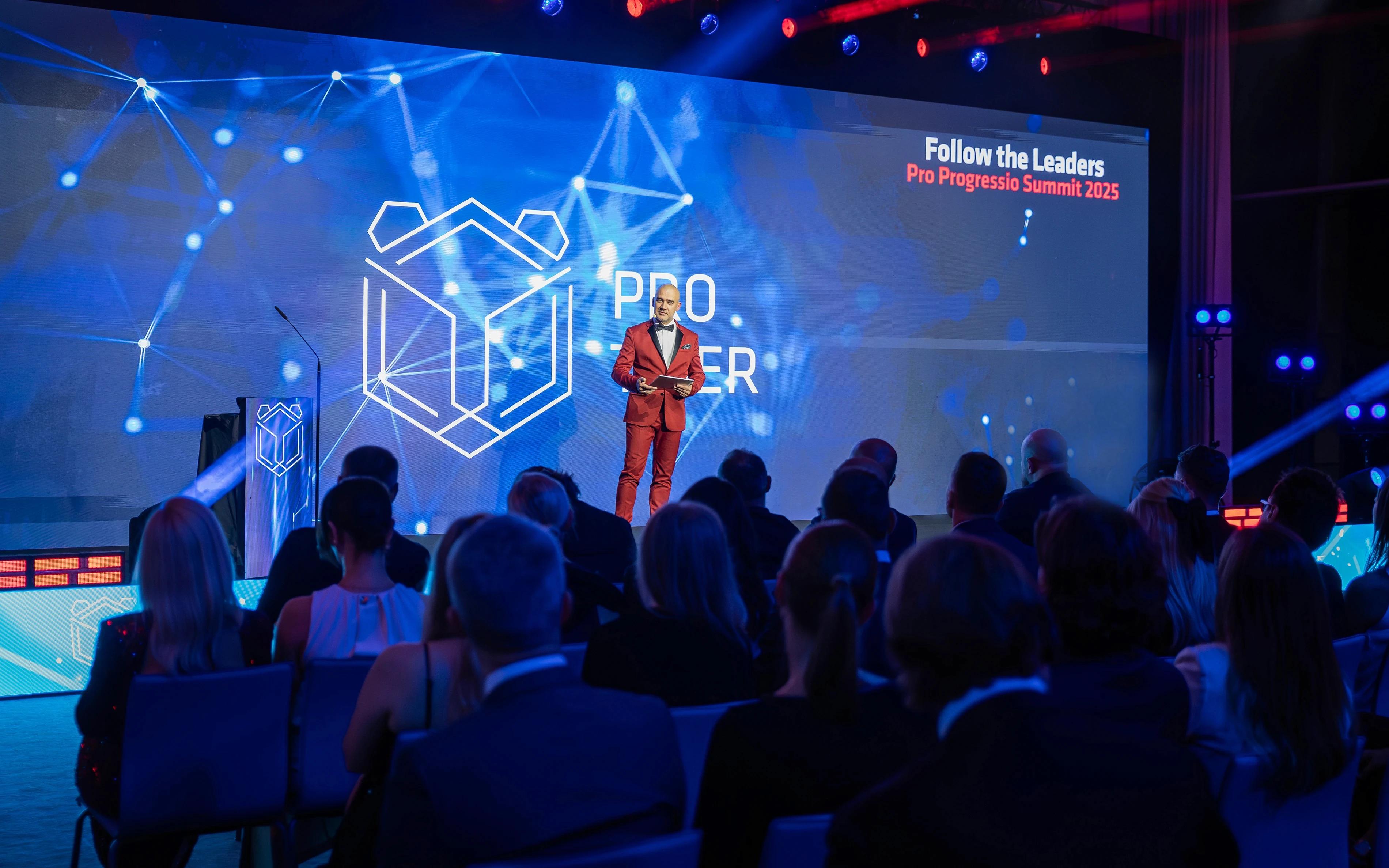 The host on the stage