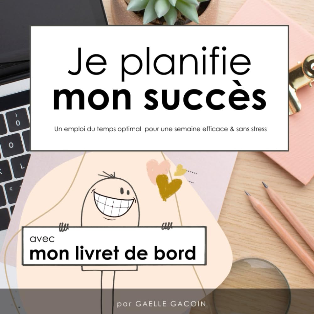 Livre de Gaelle Gacoin "Je planifie mon succès" disponible sur Amazon. Voici un résumé du livre : il est facile de se retrouver submergé par les tâches et les responsabilités, ce qui conduit à une gestion inefficace du temps et à un manque de temps pour les activités importantes.