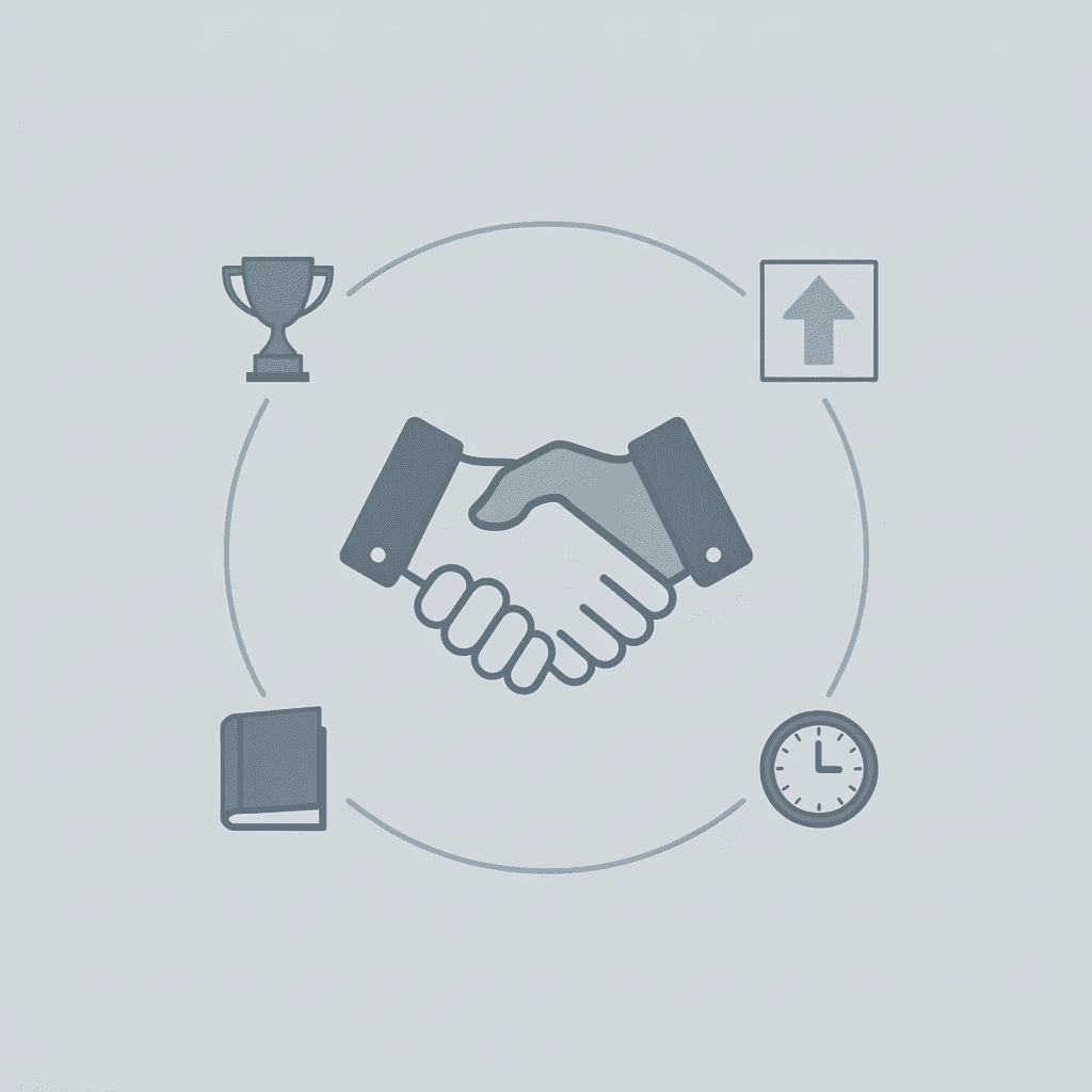  Network hub diagram with financial support at the center connected to validation, networking opportunities, and career advancement