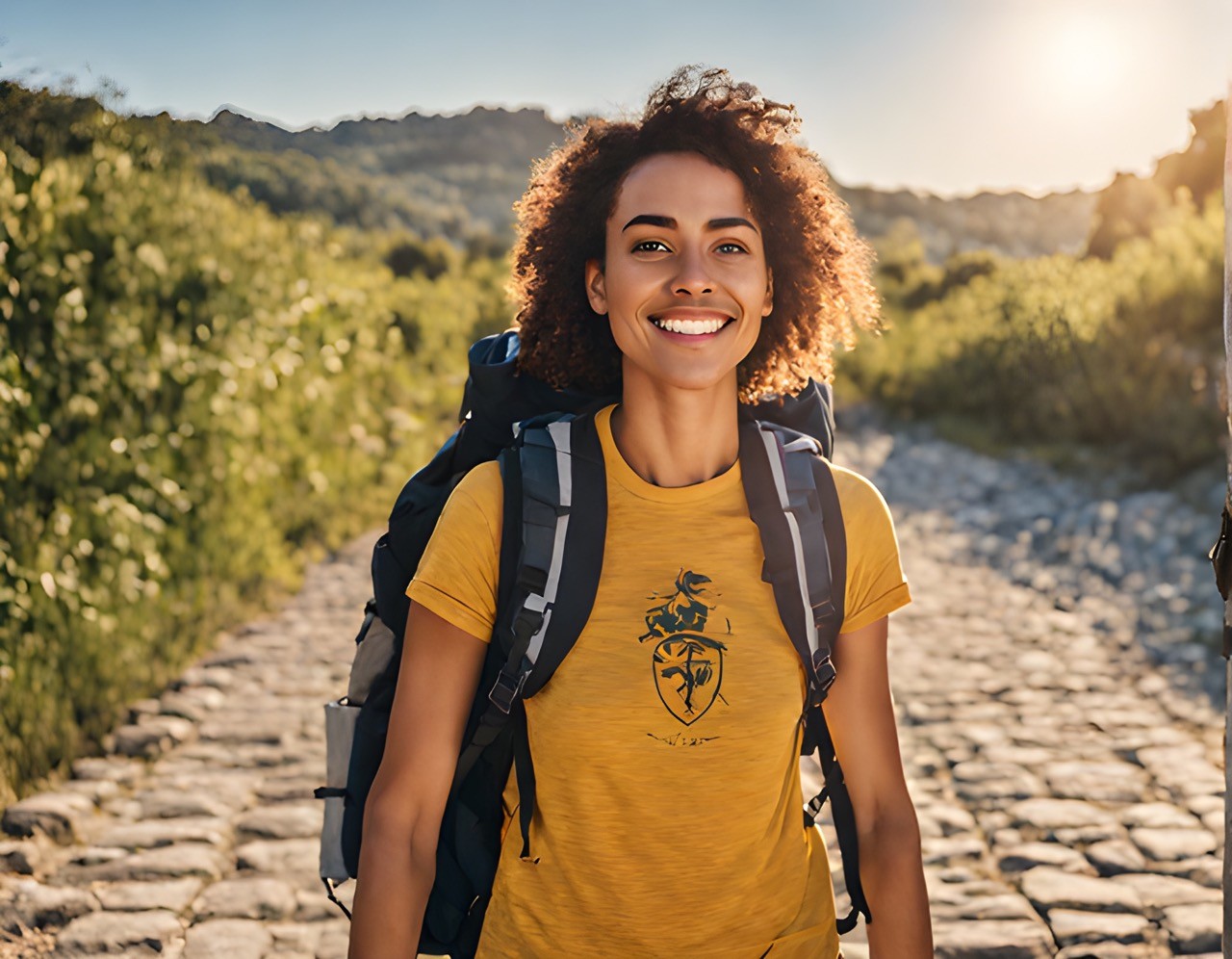 woman on trail hiking