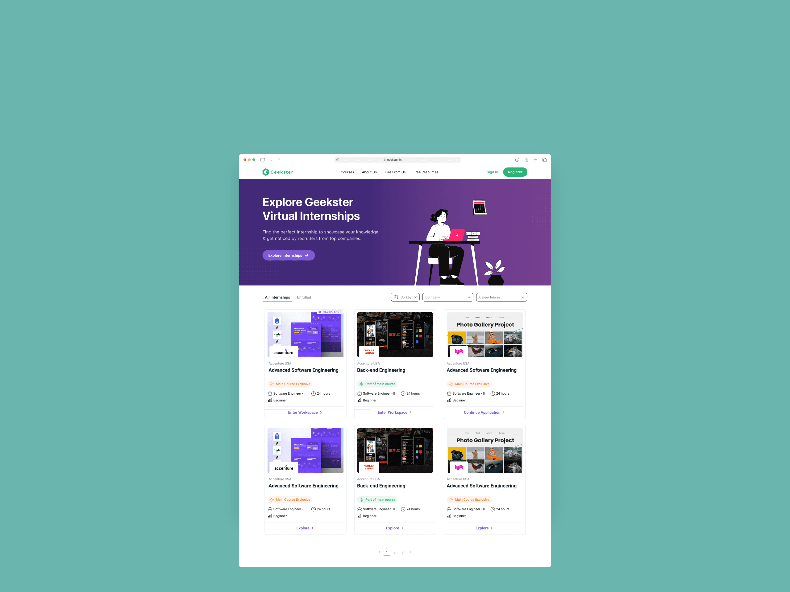 A screenshot from a website header