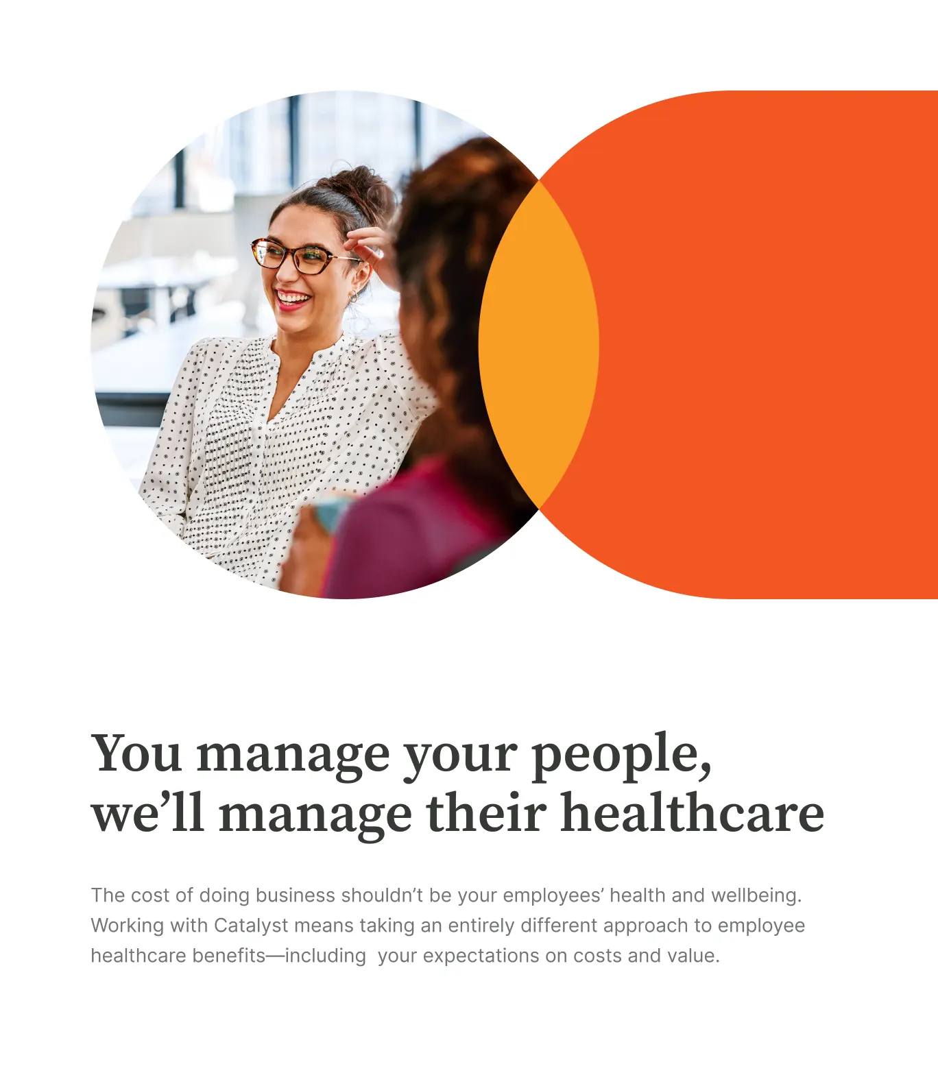 Catalyst Health Group employers and mobile website design — employee healthcare management section