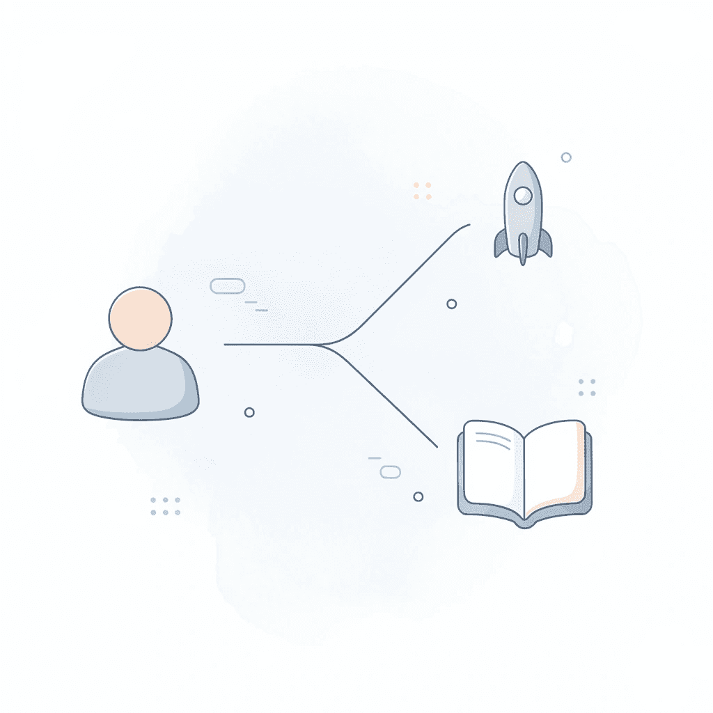 School icon splitting into two paths representing different homeschool program types