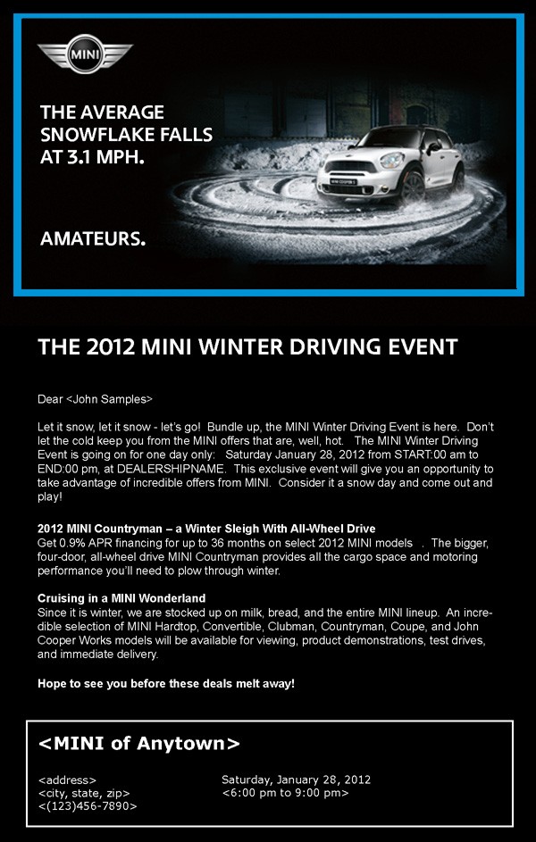 MINI Rocks the Rivals Mail Piece