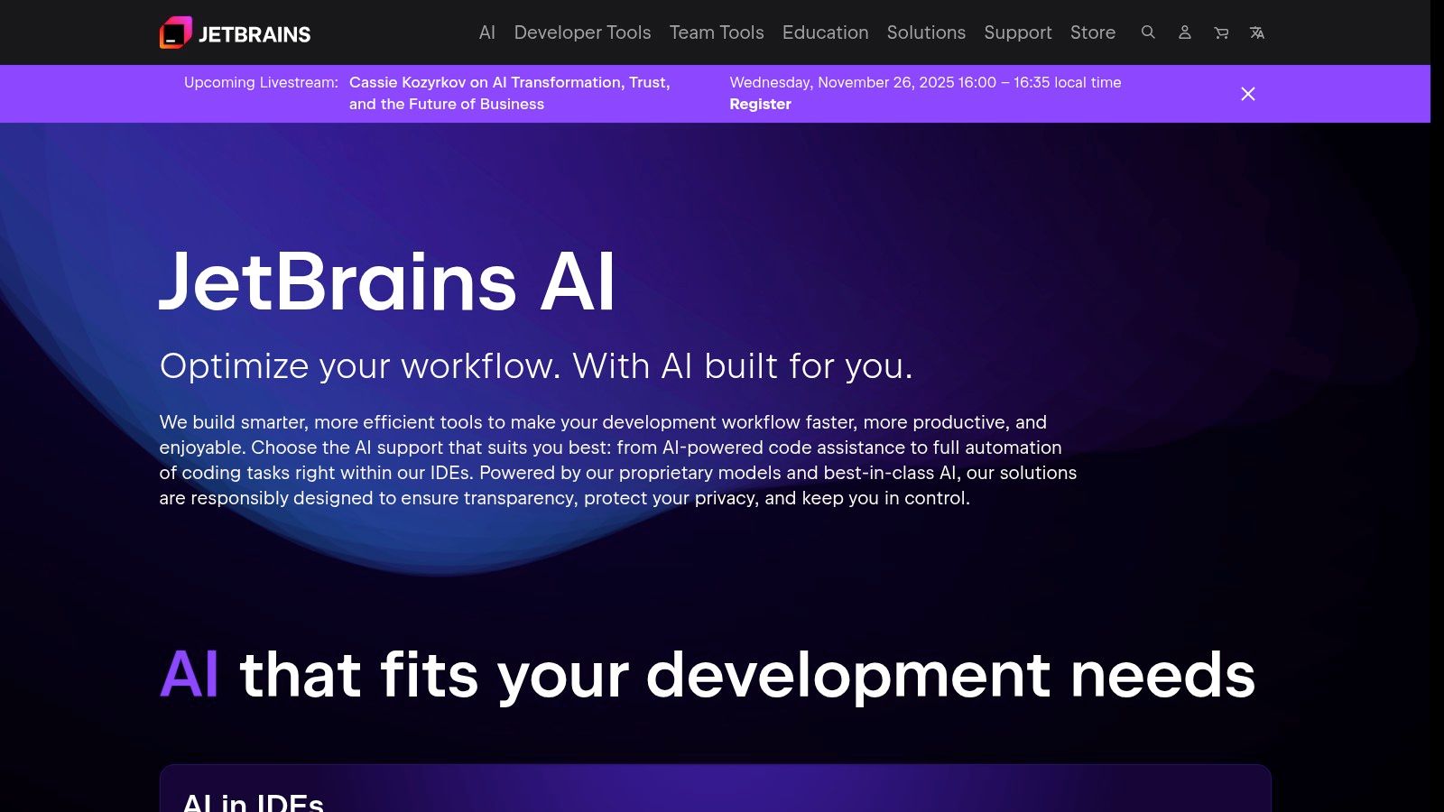 JetBrains AI Assistant (and Junie coding agent)