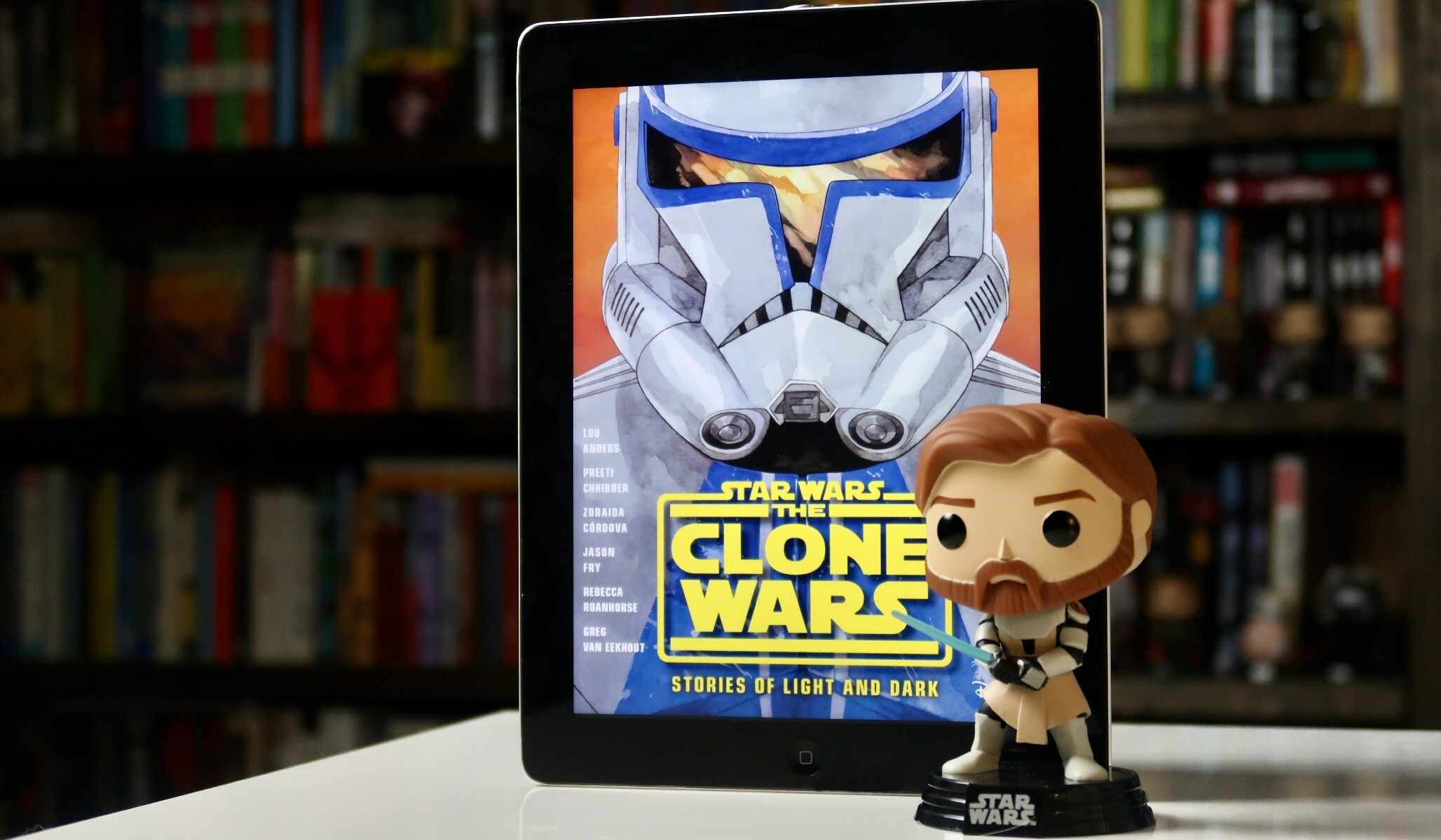 Star Wars: The Clone Wars -- Stories of Light and Dark cover and funko courtesy of Youtini