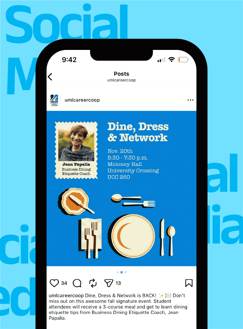 Dine, Dress & Network Social Media Post